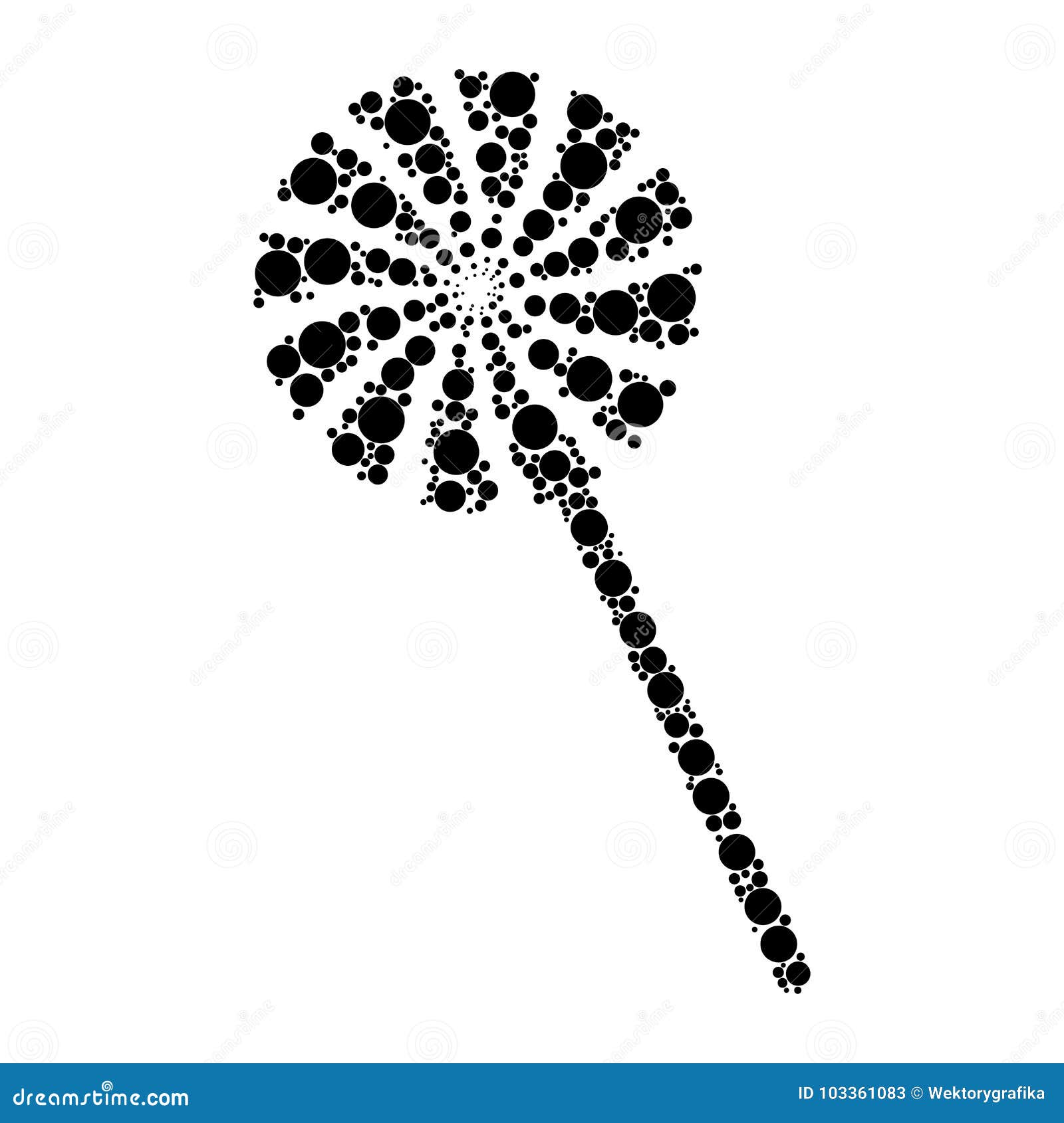 Candy Stick Dot Icon Isolated on White Background Stock Vector