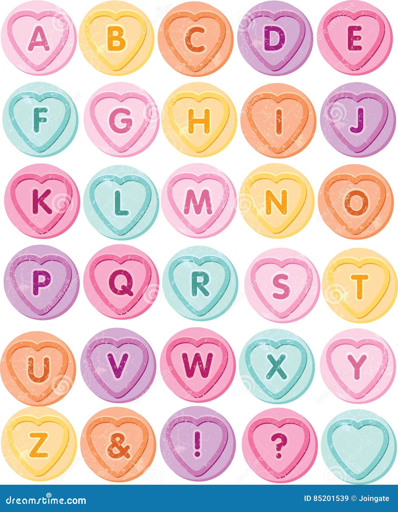Candy Sweet Heart Messages To Make Using The Alphabet Stock Vector Illustration Of Couple Typeface