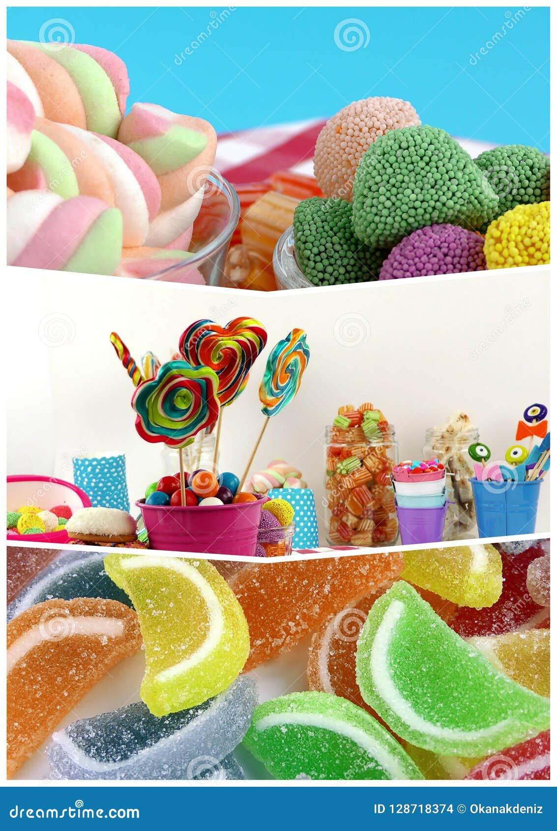 Candy Sweet Lolly Sugary Collage Stock Photo Image Of Bonbon Round