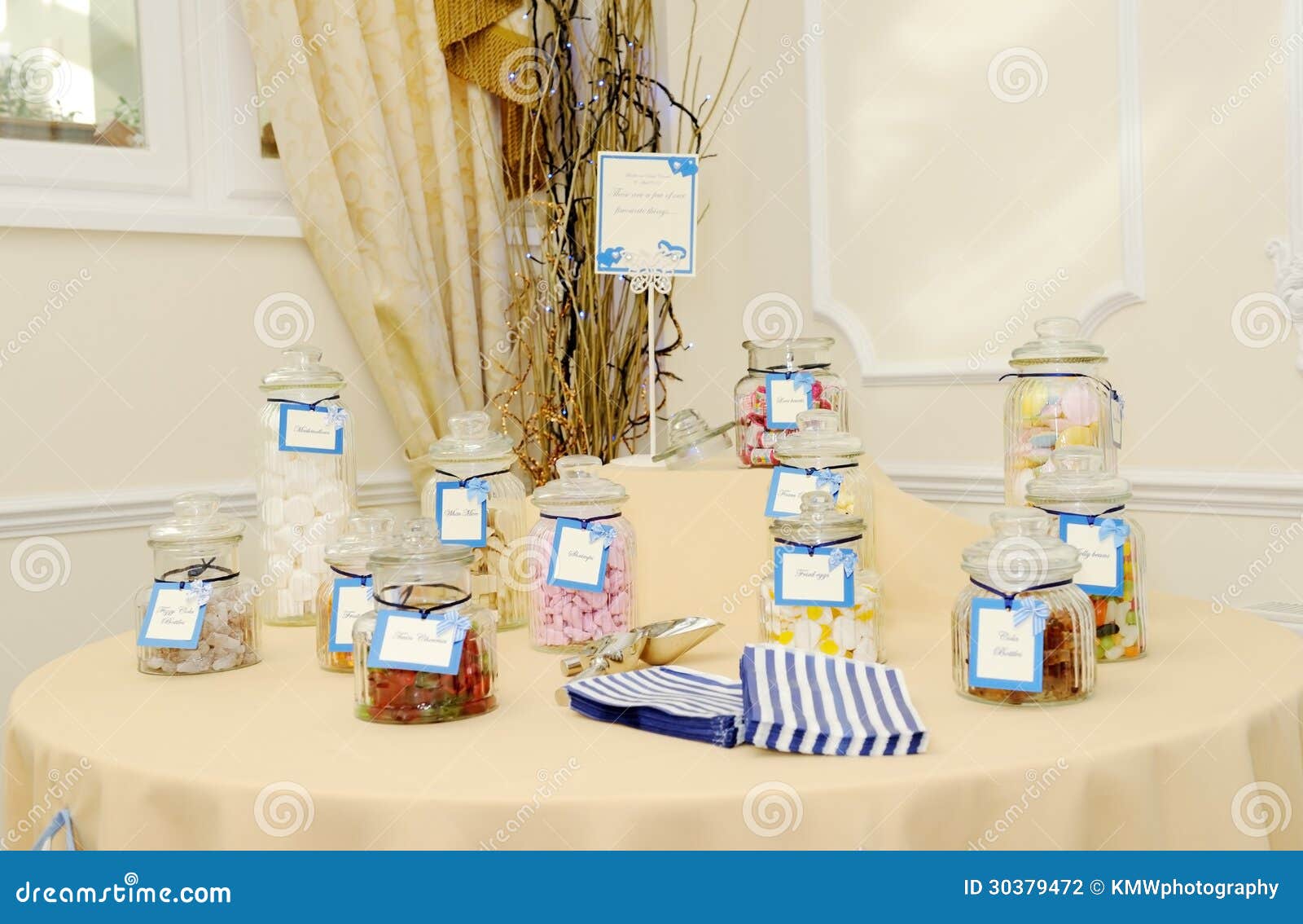 Candy table at wedding stock photo. Image of jars, food 30379472