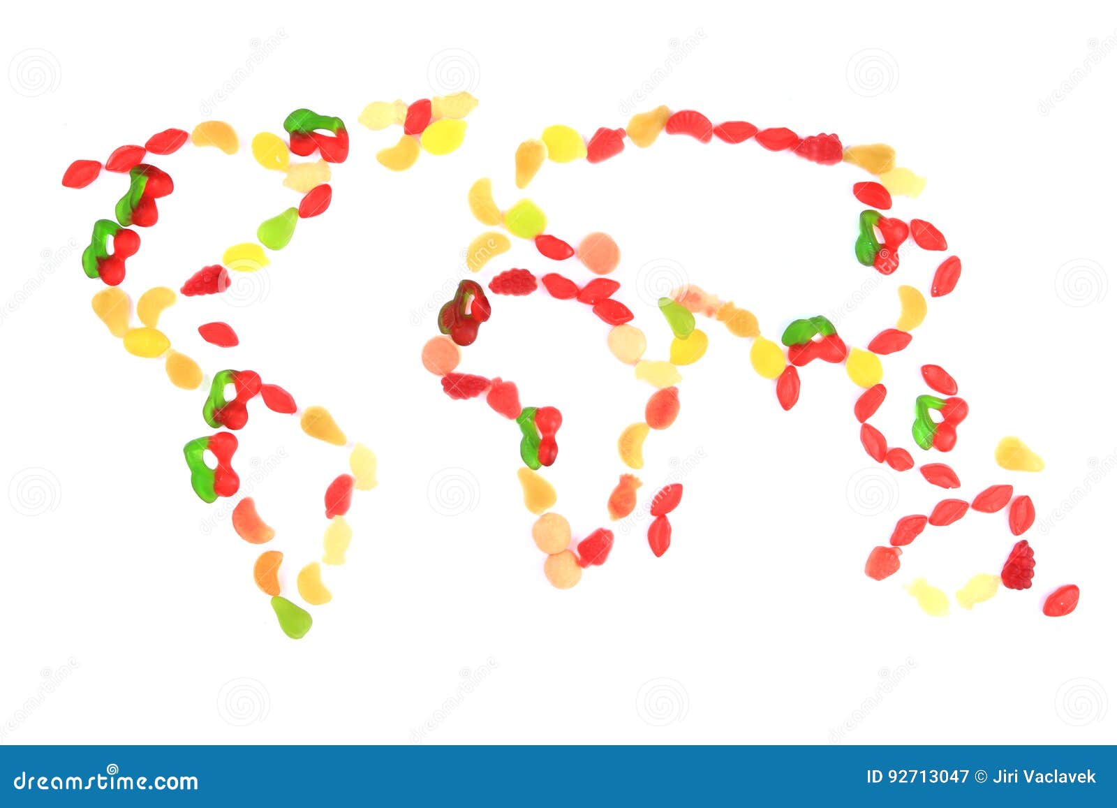 Candy World Map RoyaltyFree Stock Photo 92713047