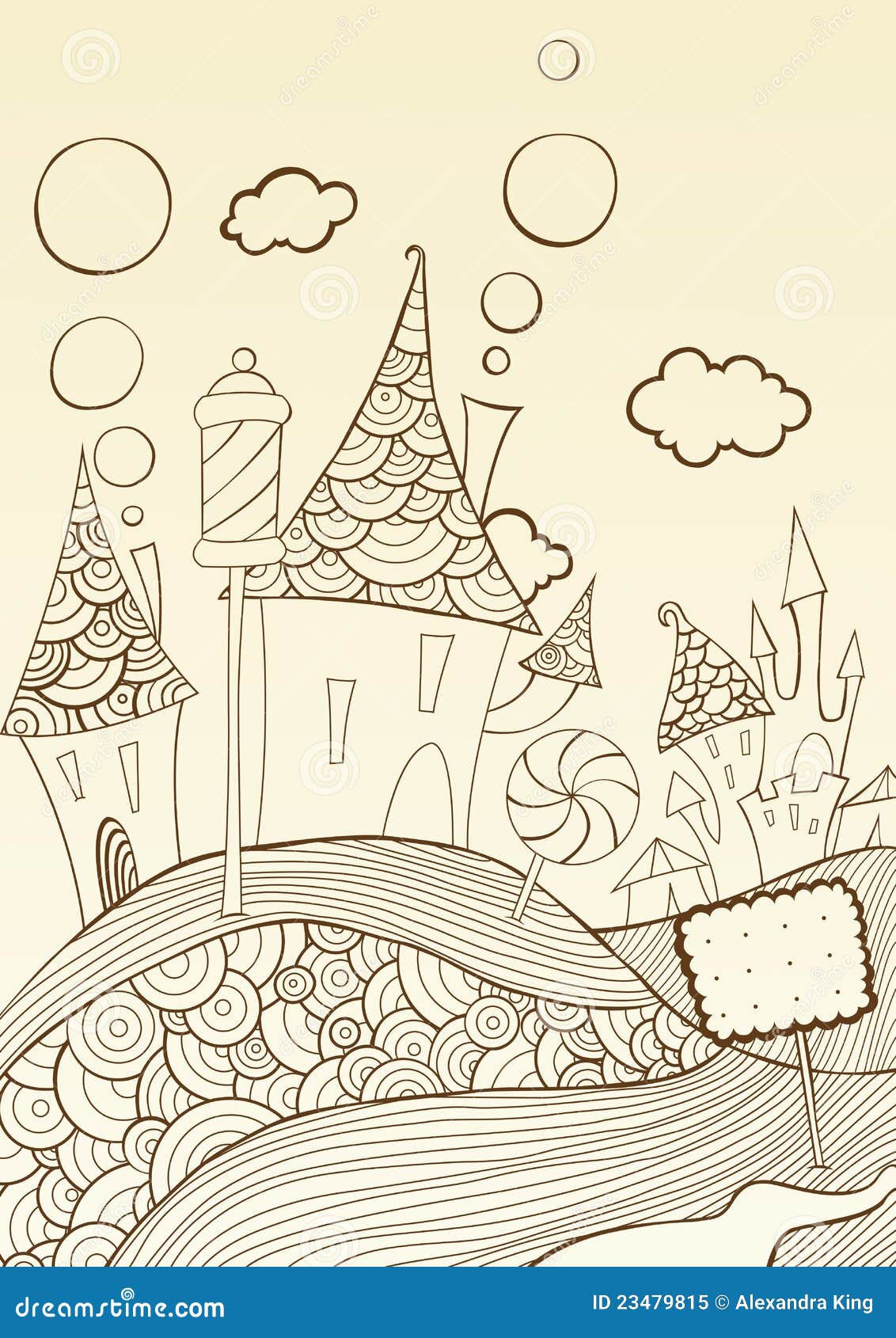 Candyland stock vector. Illustration of countryside, dreamy 23479815