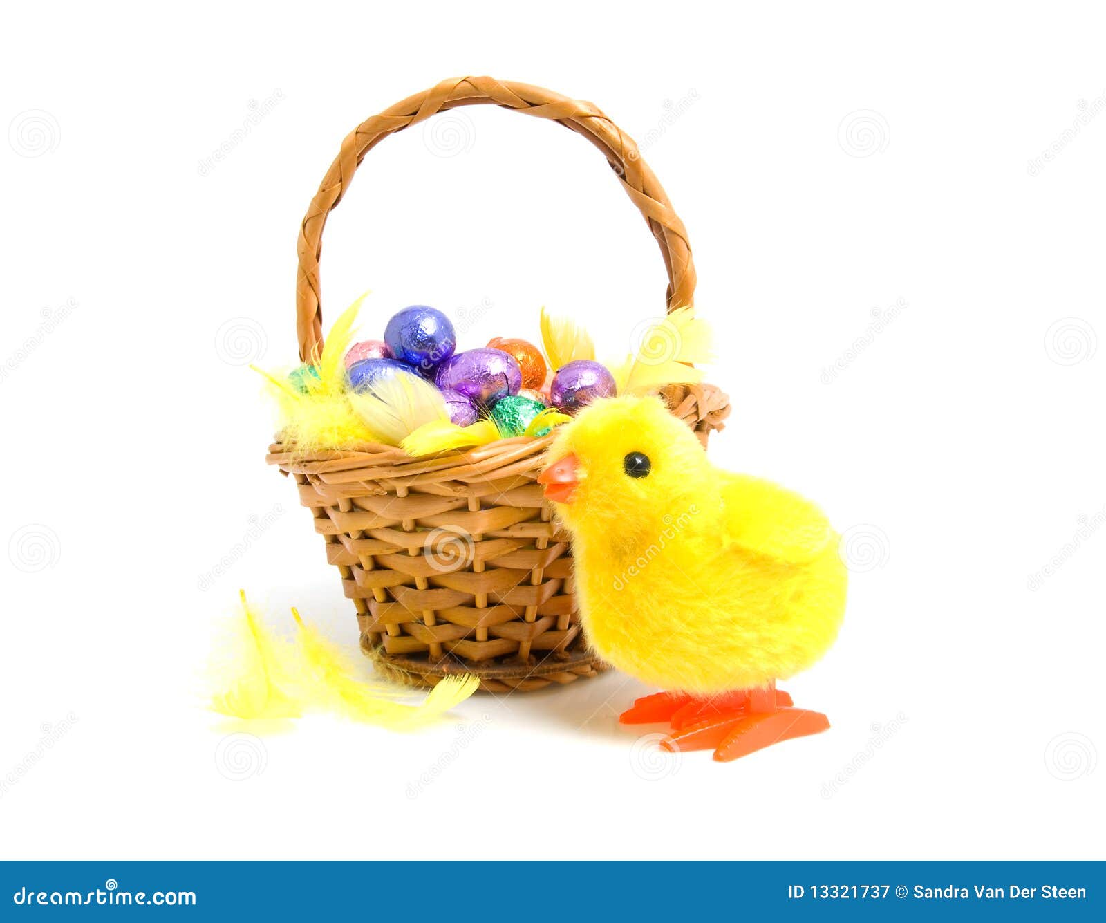 Cane Basket with Easter Eggs Stock Image Image of sweets, cacao 13321737