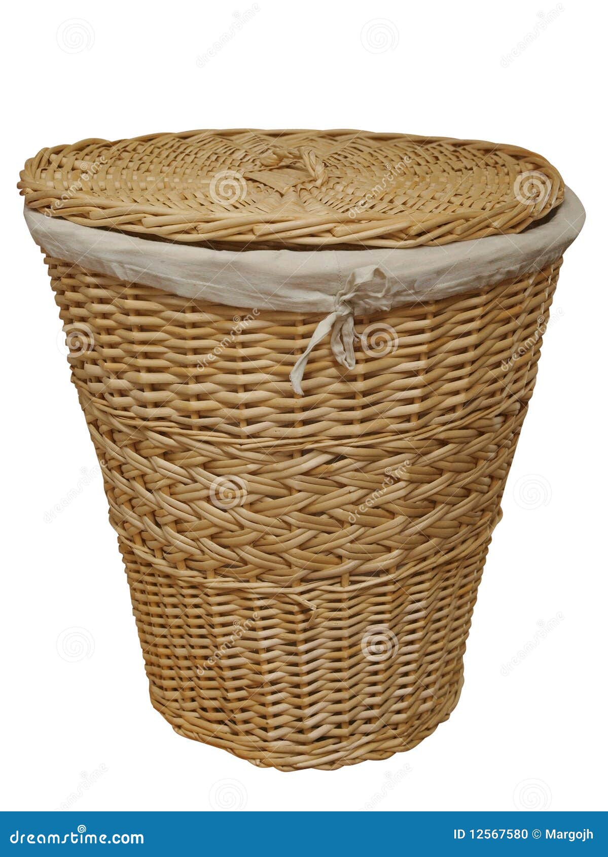 Cane Laundry Hamper stock photo. Image of brown, isolated 12567580