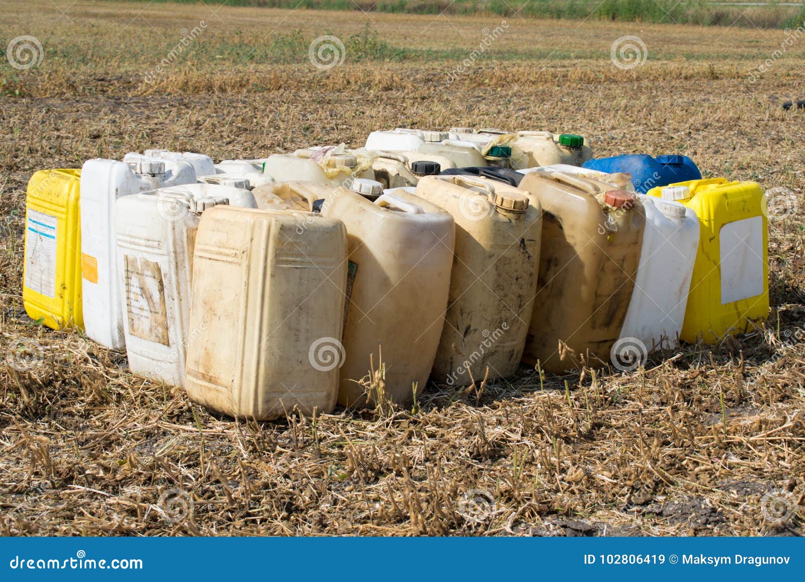 canisters with chemicals