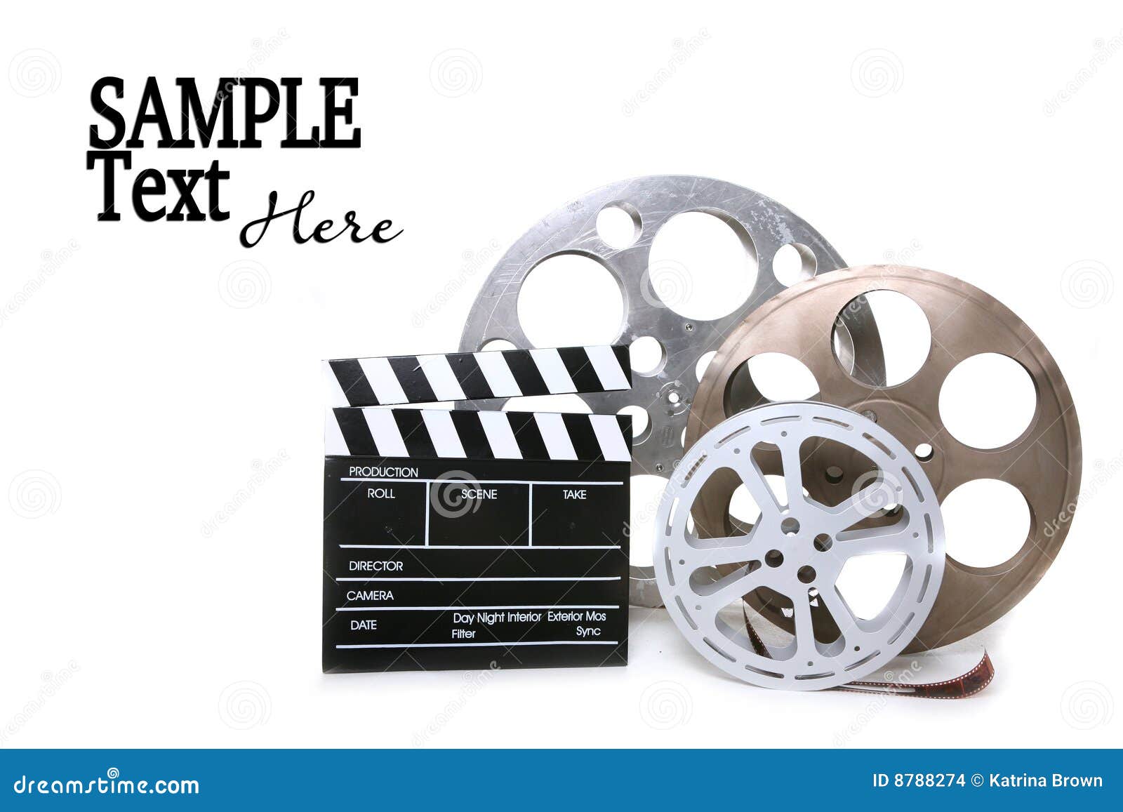 https://thumbs.dreamstime.com/z/canisters-film-directors-clapboard-whit-8788274.jpg