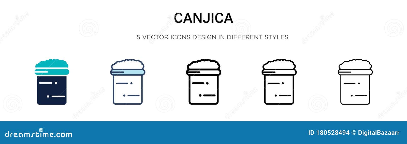 canjica icon in filled, thin line, outline and stroke style.   of two colored and black canjica  icons