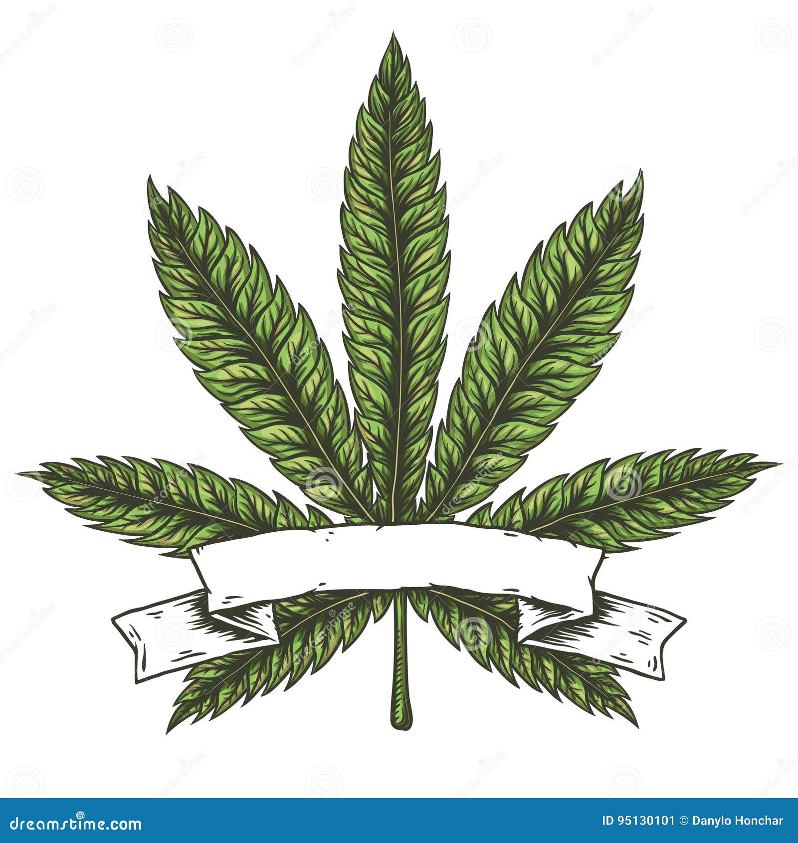 Cannabis Leaf Vector Illustration. Stock Vector - Illustration of