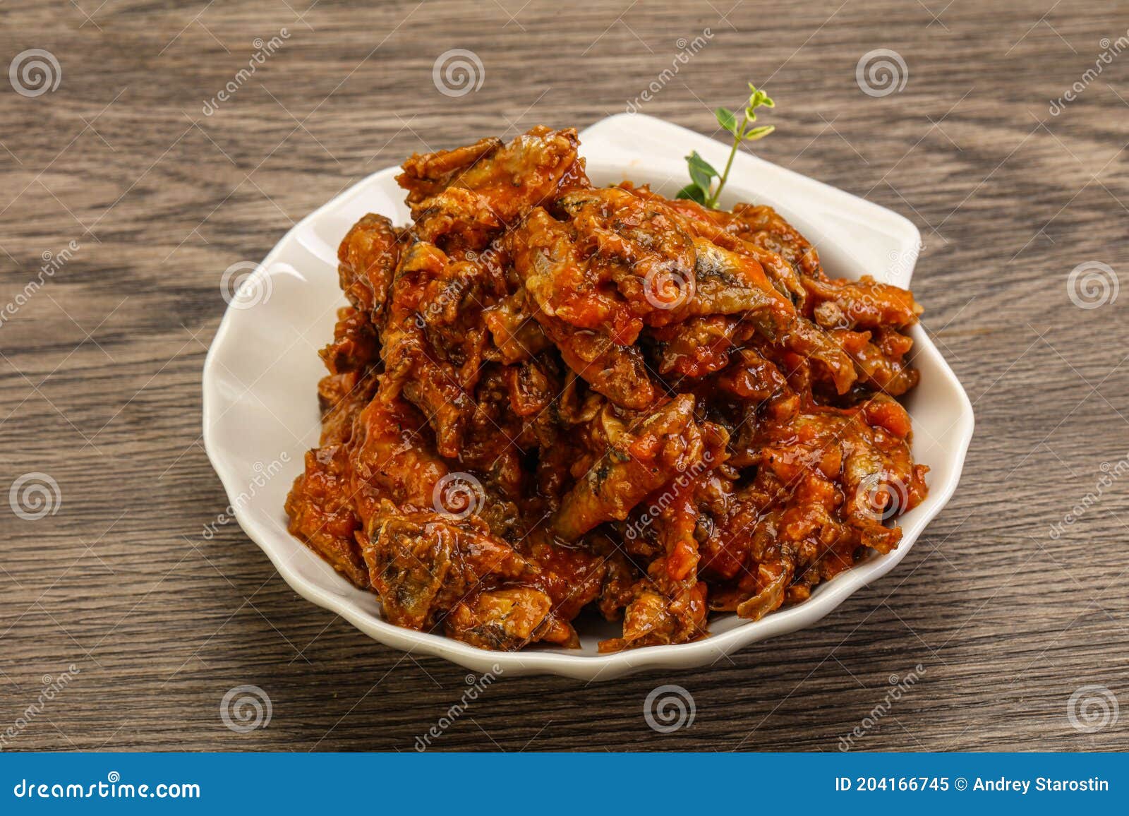 Canned Anchovy in Tomato Sauce Stock Image Image of fish, anchovy 204166745