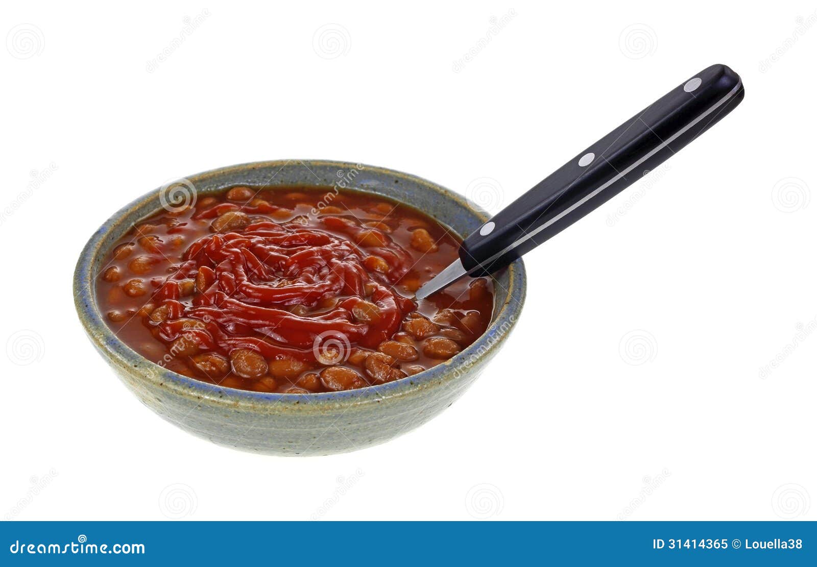 Canned Baked Beans Ketchup Spoon Stock Image Image of view