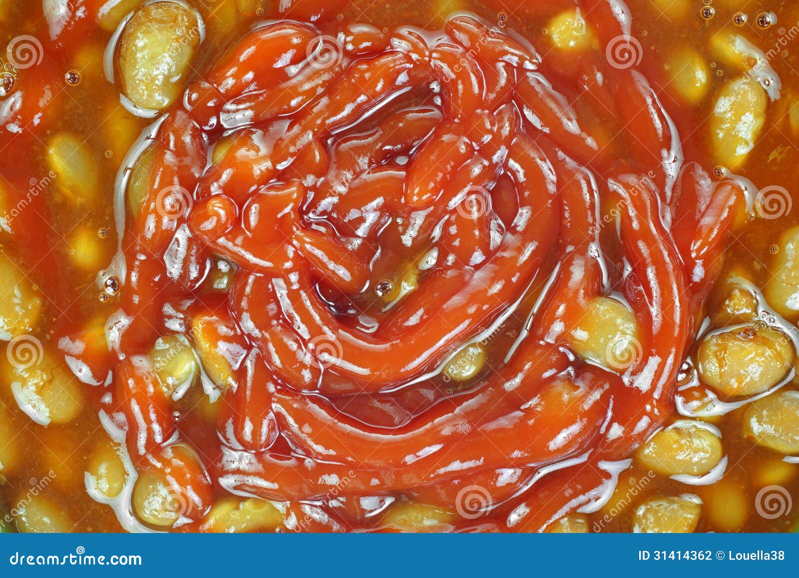 Canned Baked Beans Ketchup Up Close Stock Photo Image of spices