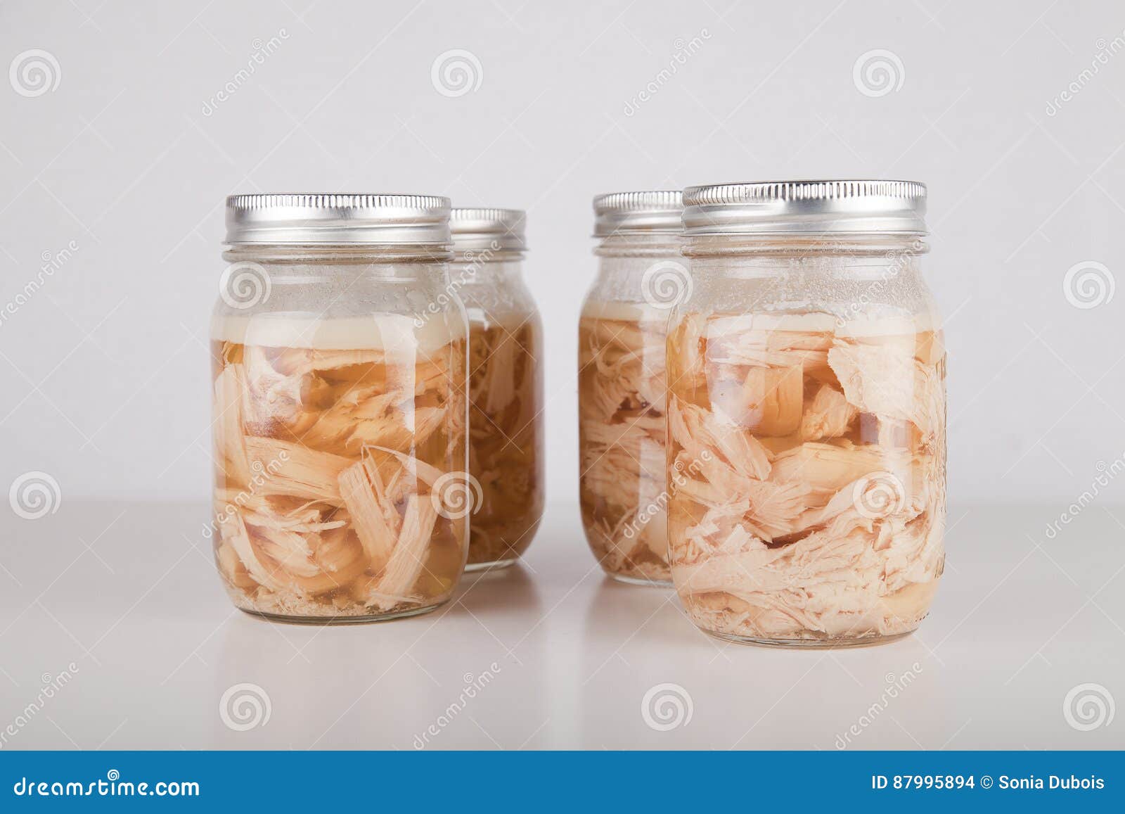 Canned chicken stock photo. Image of chicken, white, homemade 87995894