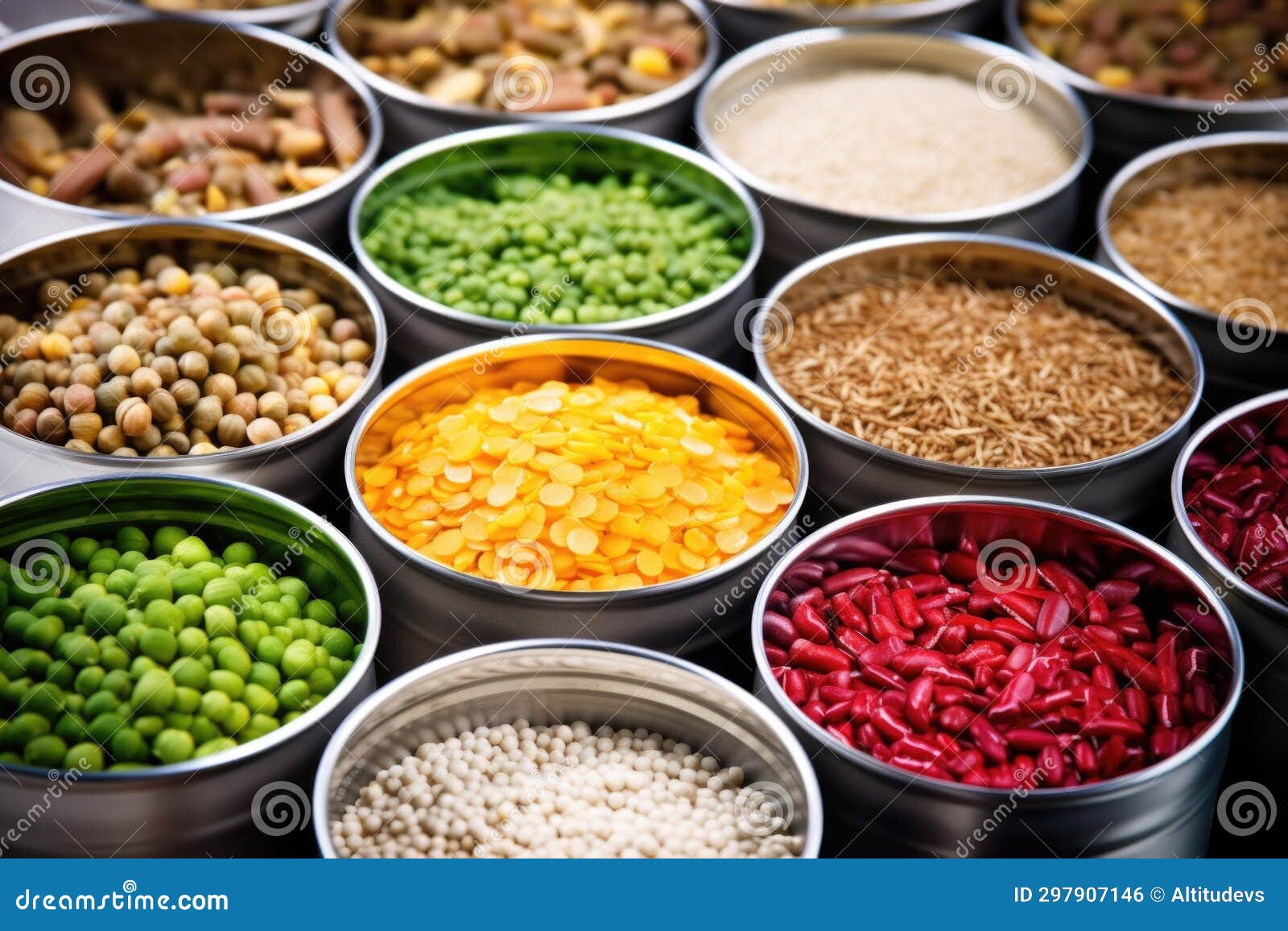 Canned Diet Food in the Sealing Process Stock Photo Image of meal