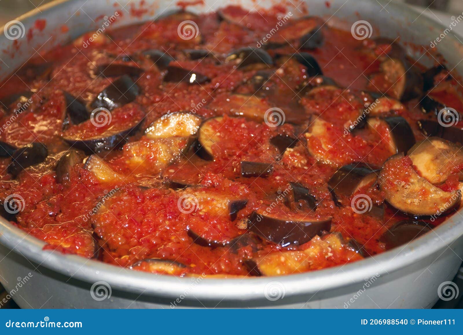 Canned Eggplant in Tomato Sauce Stock Photo Image of vegetarian