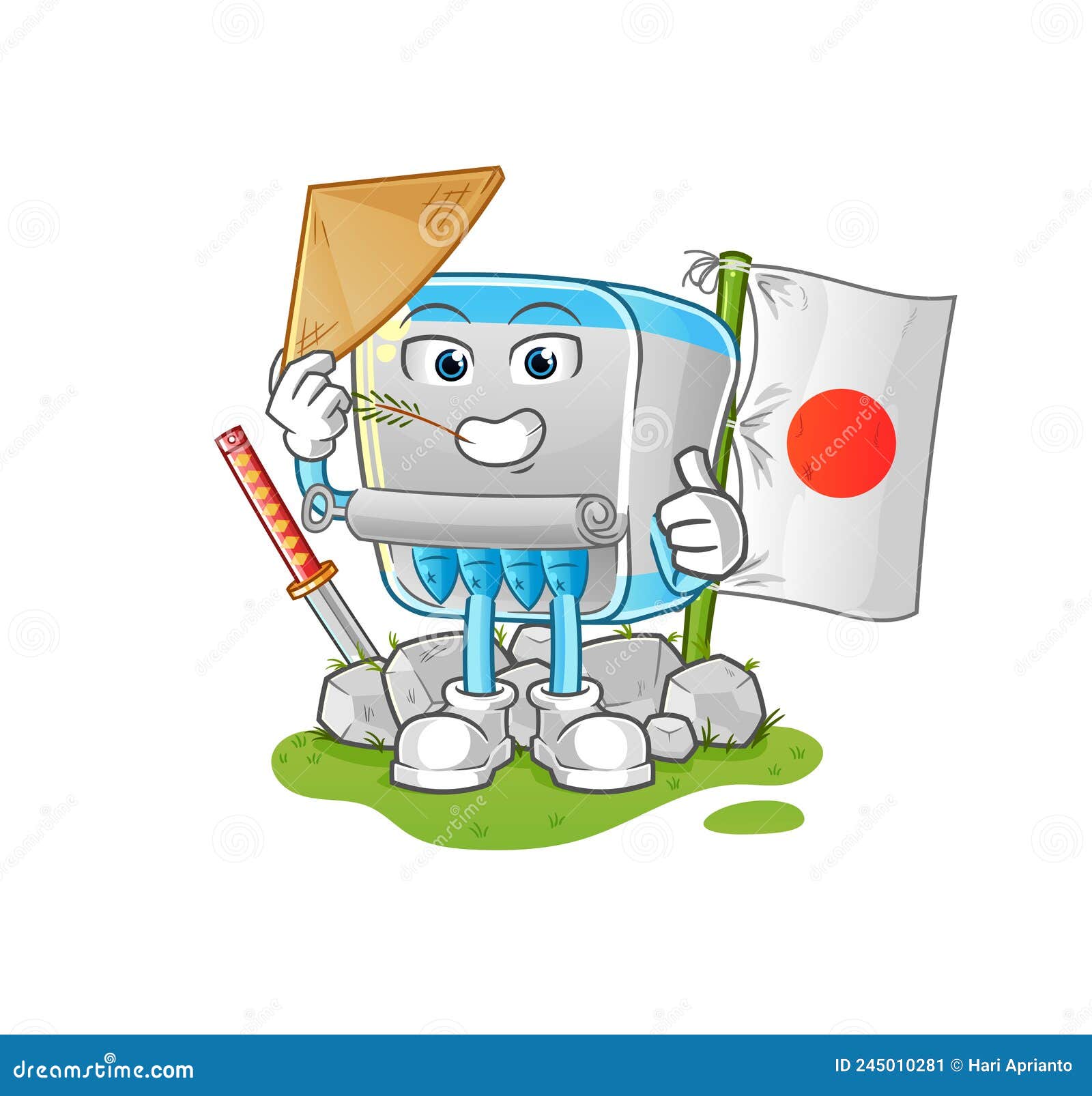 Canned Fish Japanese Vector. Cartoon Character Stock Vector