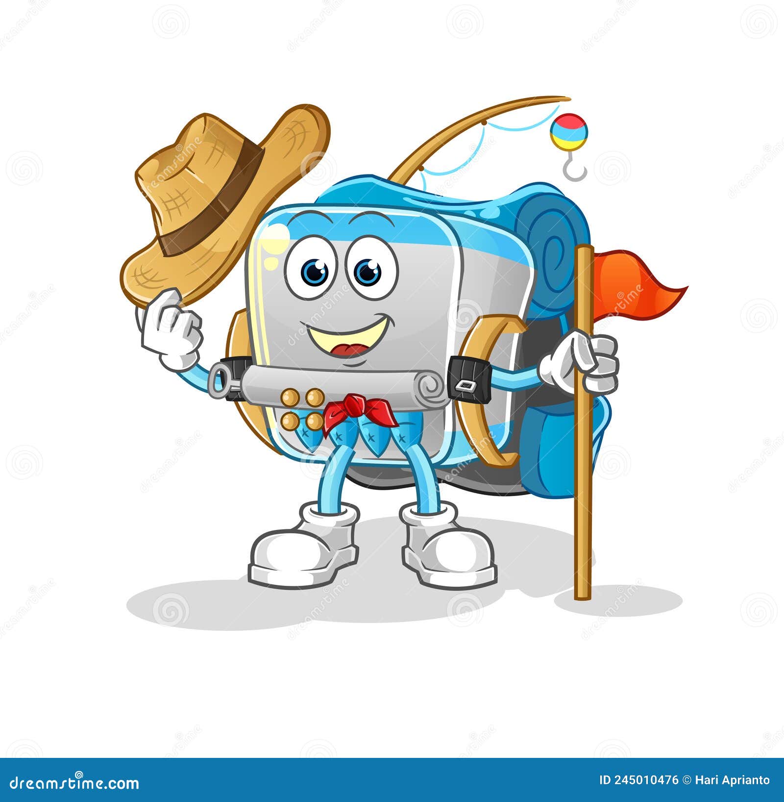 Canned Fish Scout Vector. Cartoon Character Stock Vector Illustration