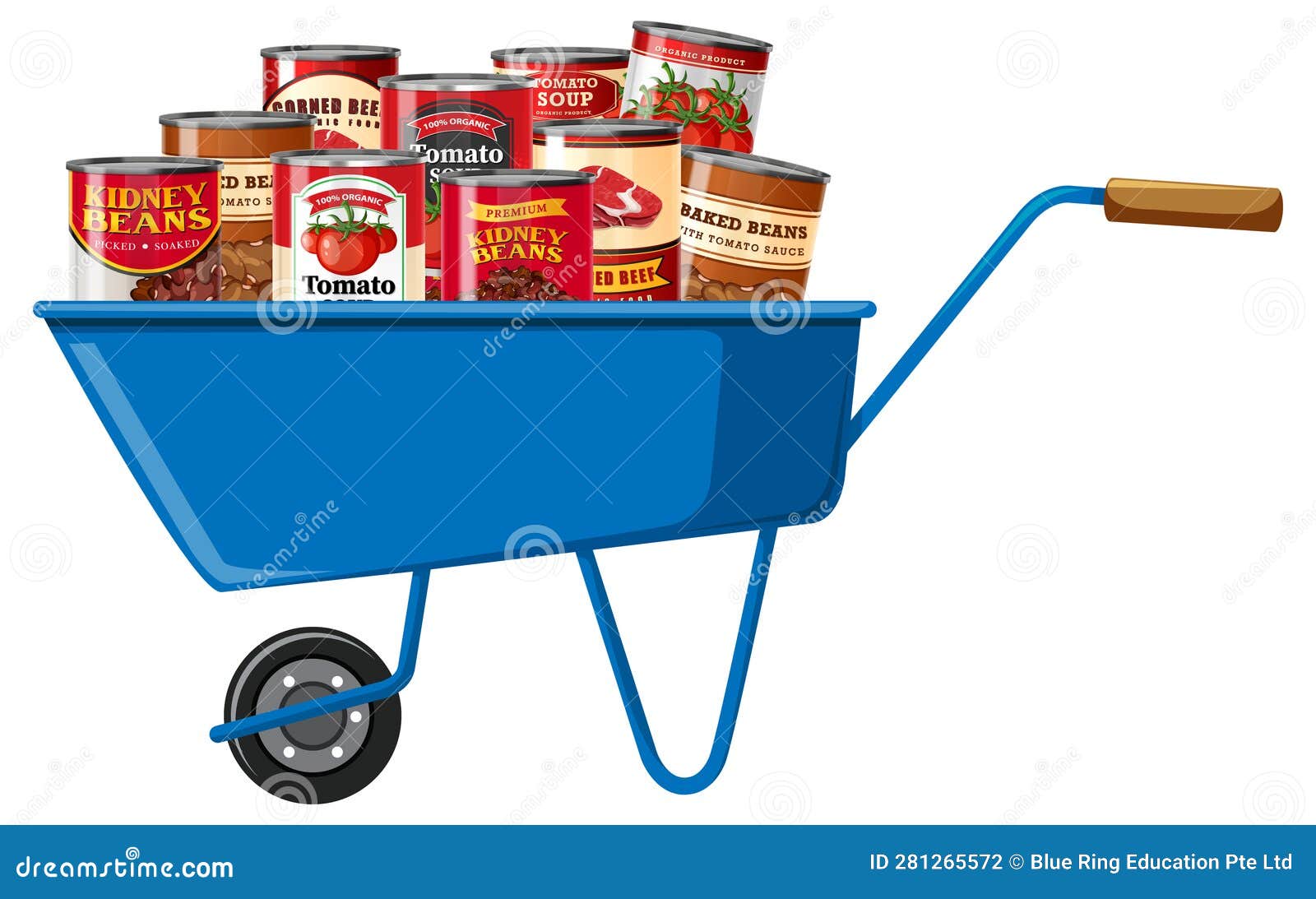 Canned Food for Sale Isolated Stock Vector Illustration of tomato