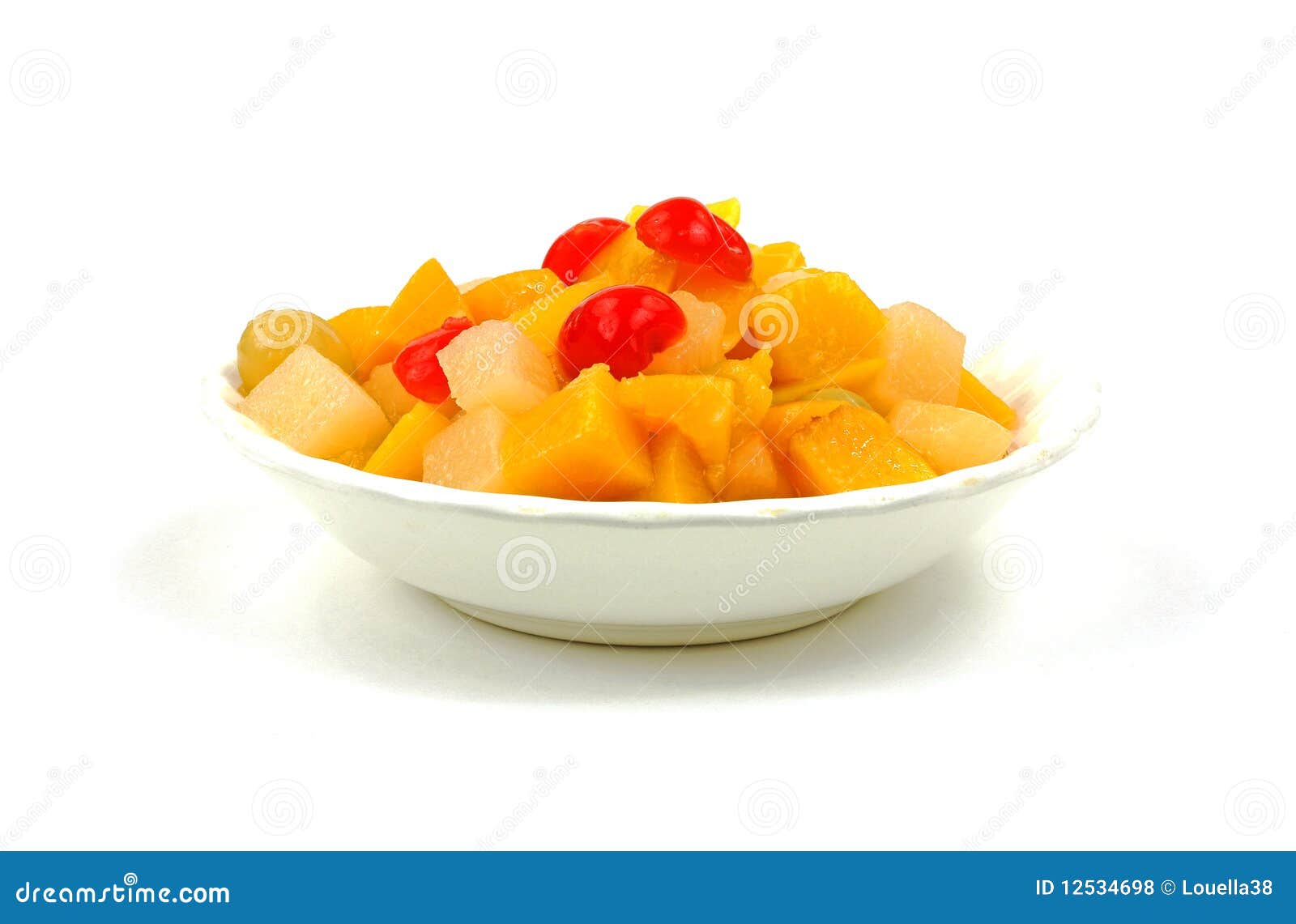 Canned fruit cocktail stock photo. Image of peaches, sweet 12534698