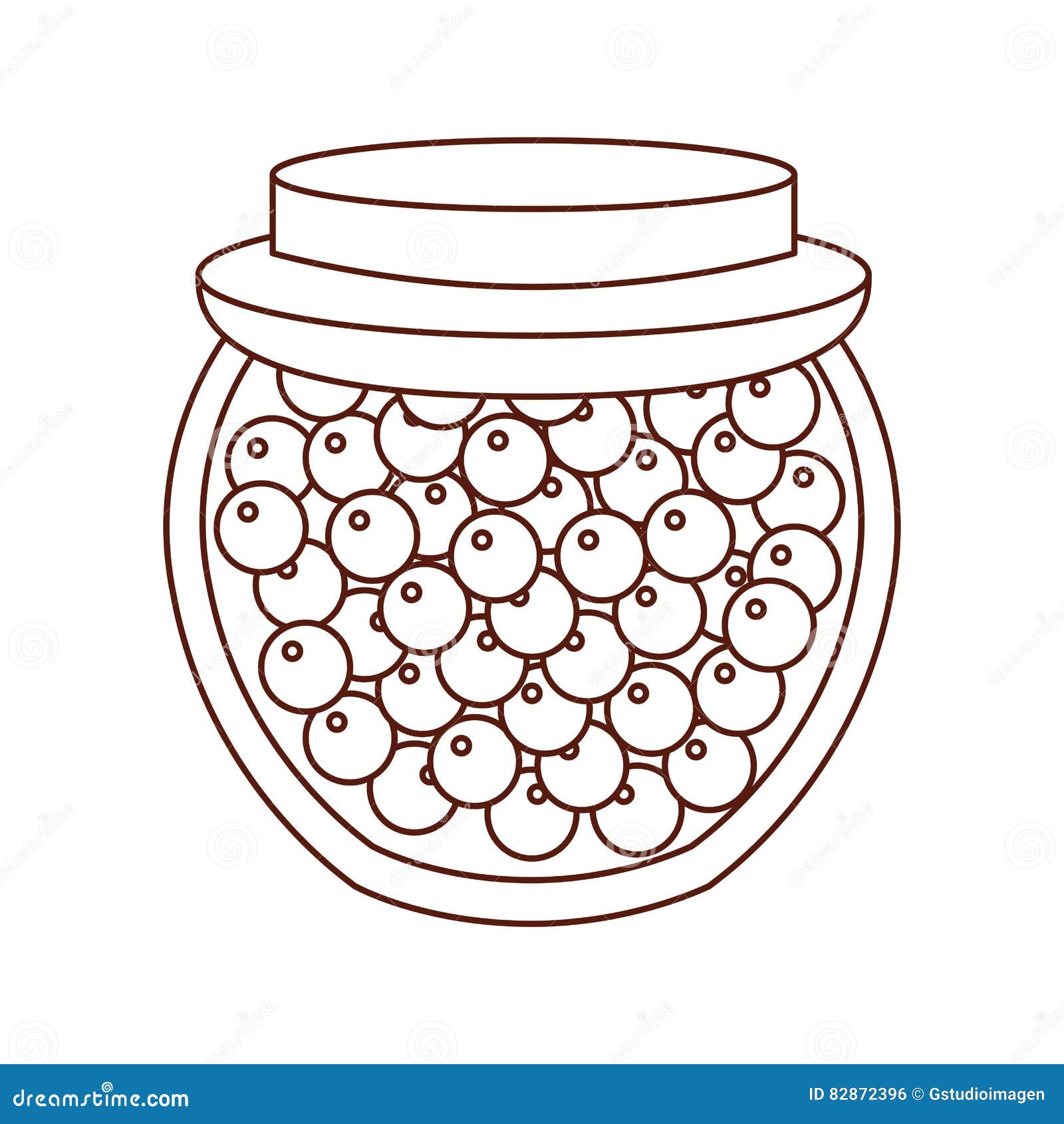 Canned Fruit Compote Or Jam Icon, Cartoon Style Vector Illustration