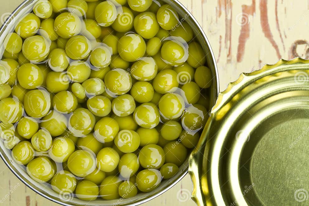 Canned green peas stock photo. Image of nutrition, aluminum 18745790