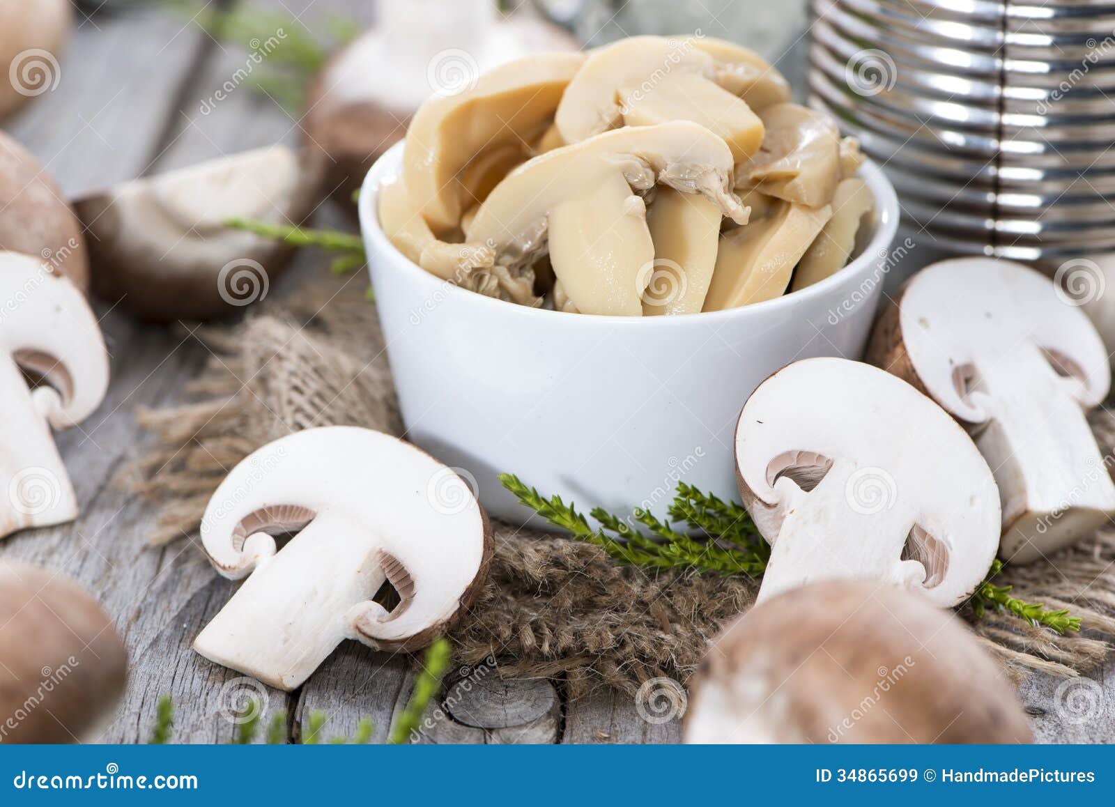 Canned Mushrooms stock image. Image of ingredients, edible 34865699