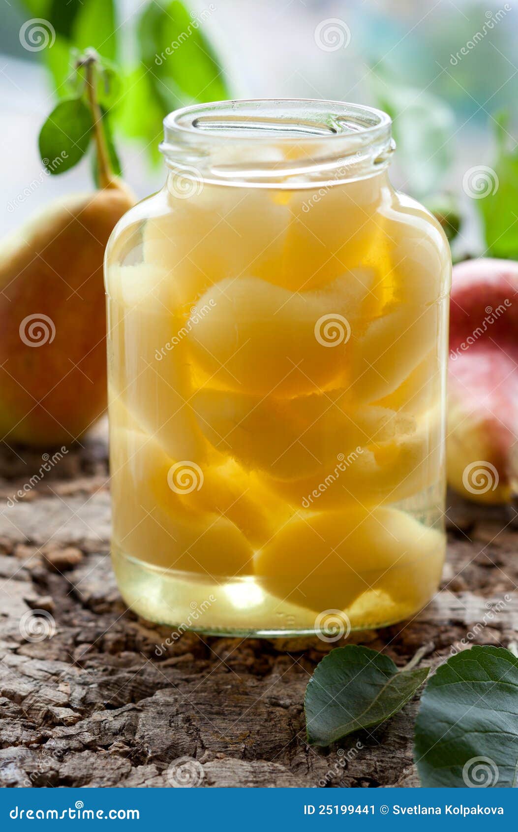Canned pear compote stock image. Image of syrup, focus 25199441