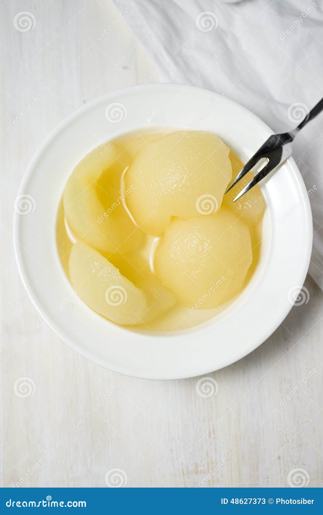 Canned pears dessert stock image. Image of compote, peaches 48627373