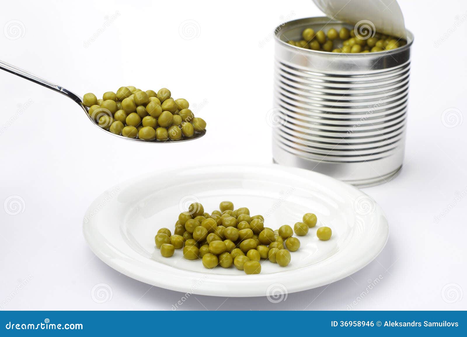 Canned peas stock photo. Image of diet, healthy, cooked 36958946