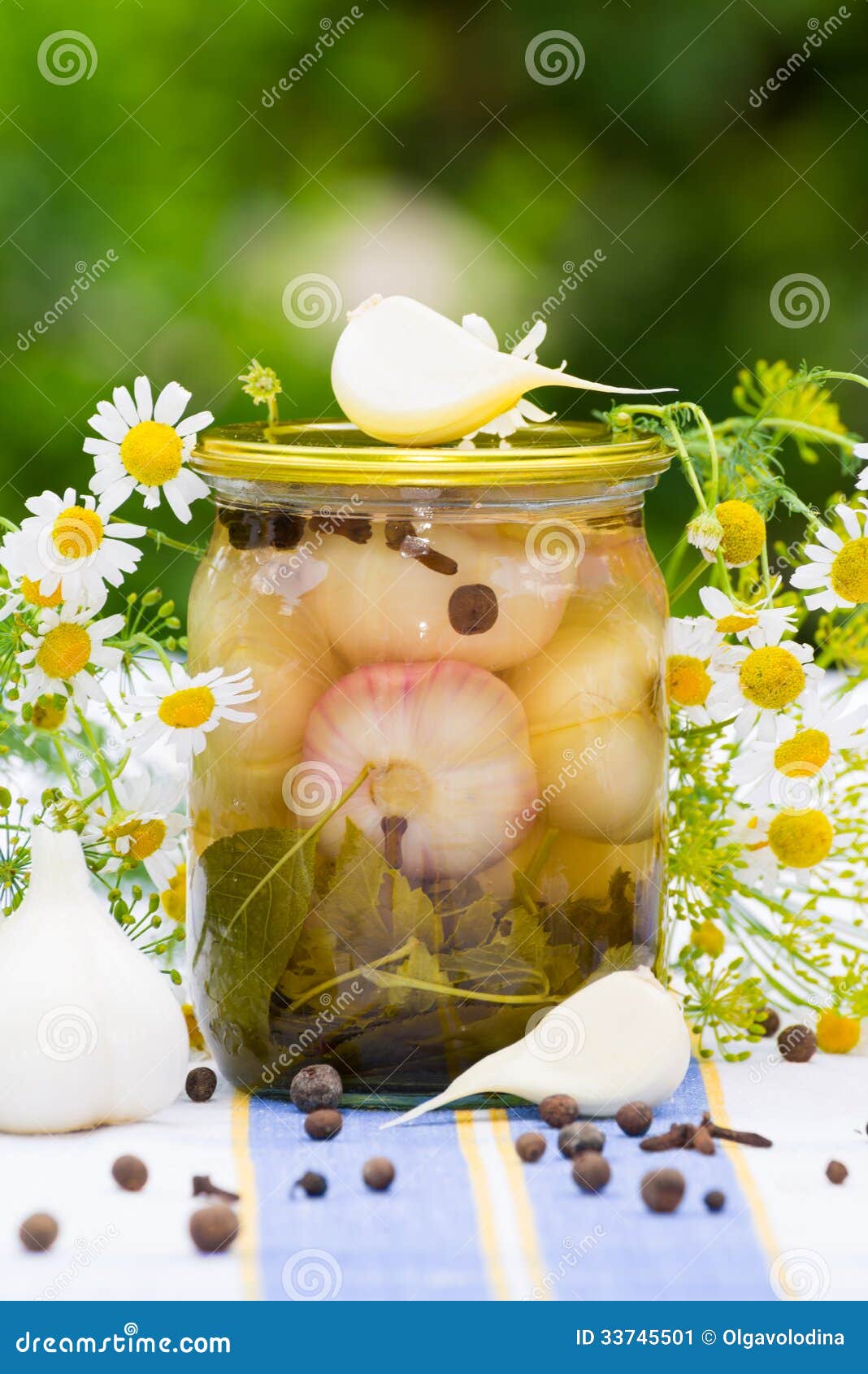 Canned pickled garlic stock image. Image of garlic, spicy 33745501