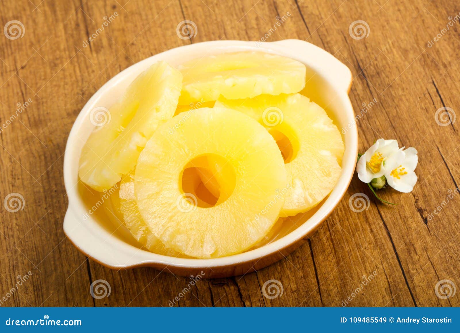 Canned pineapple stock image. Image of juicy, ring, dessert 109485549