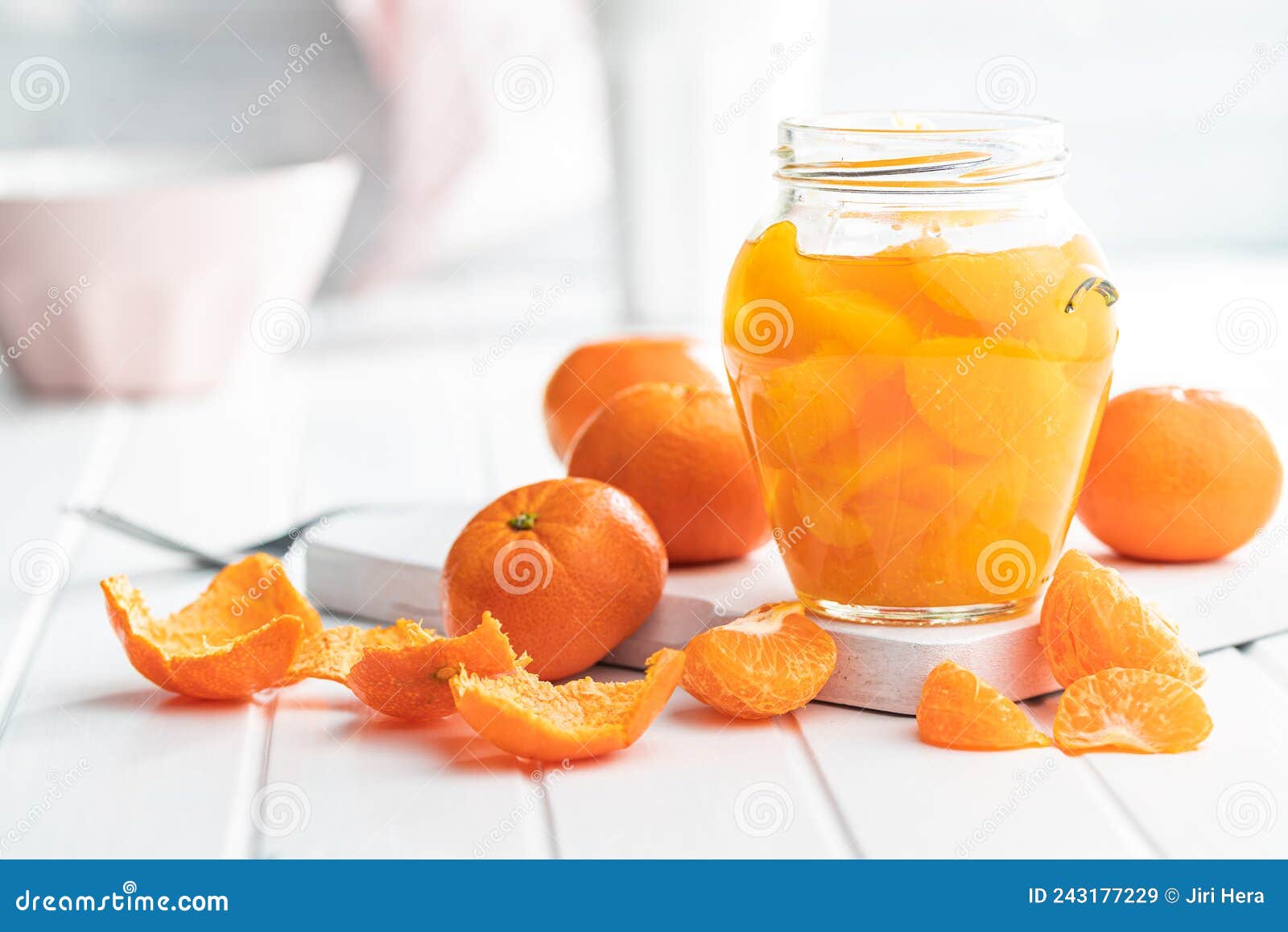 Canned Tangerine. Pickled Mandarin Fruit in Jar Stock Image Image of