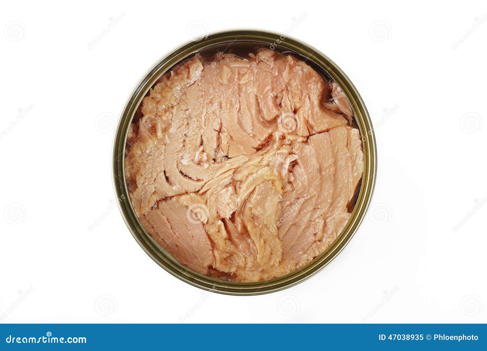 Canned Tuna Fillet Pieces On A White Saucer And Fork Over Marble Table