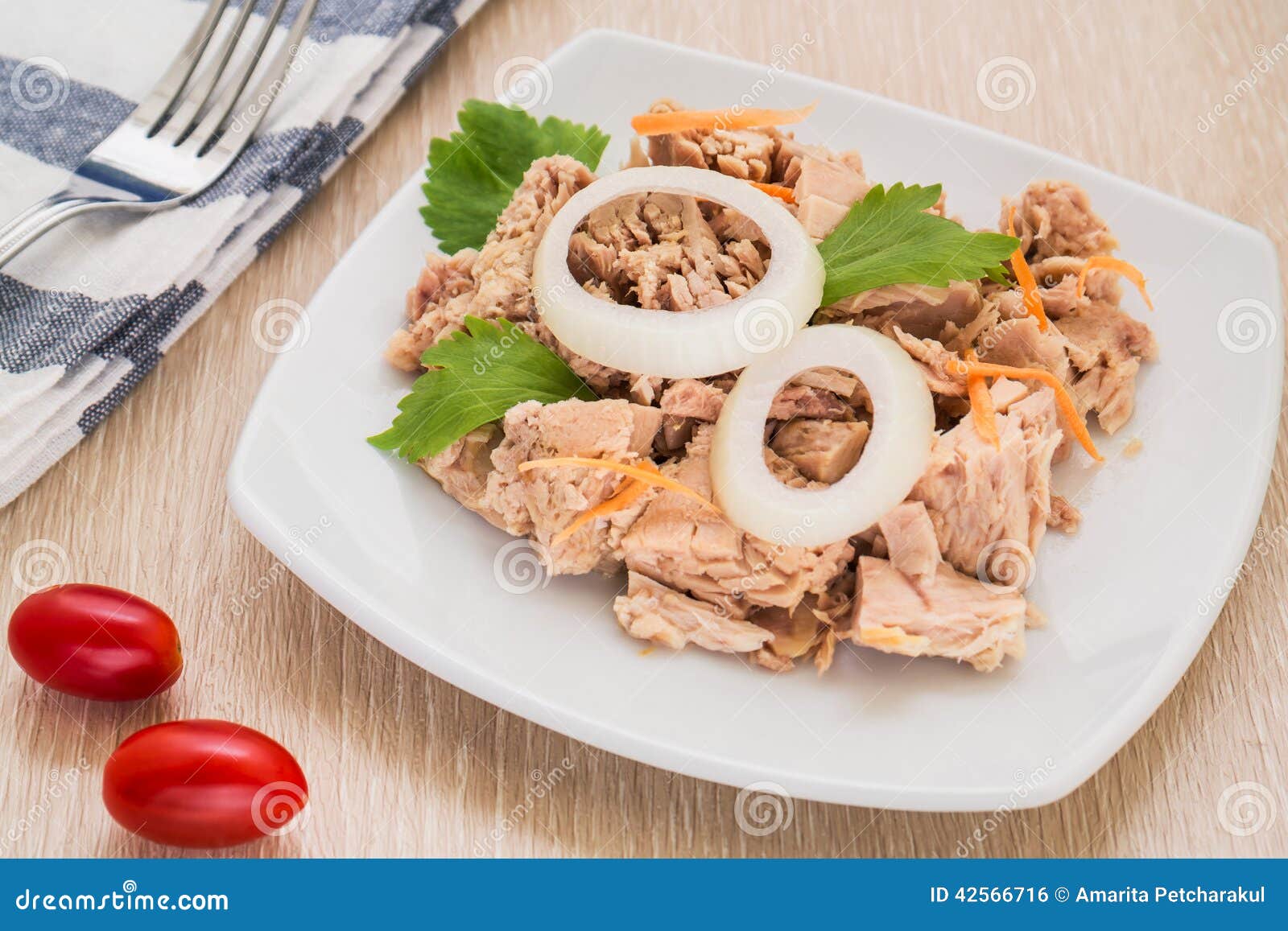 Canned Tuna Fish on White Dish Stock Photo Image of vegetable, tasty