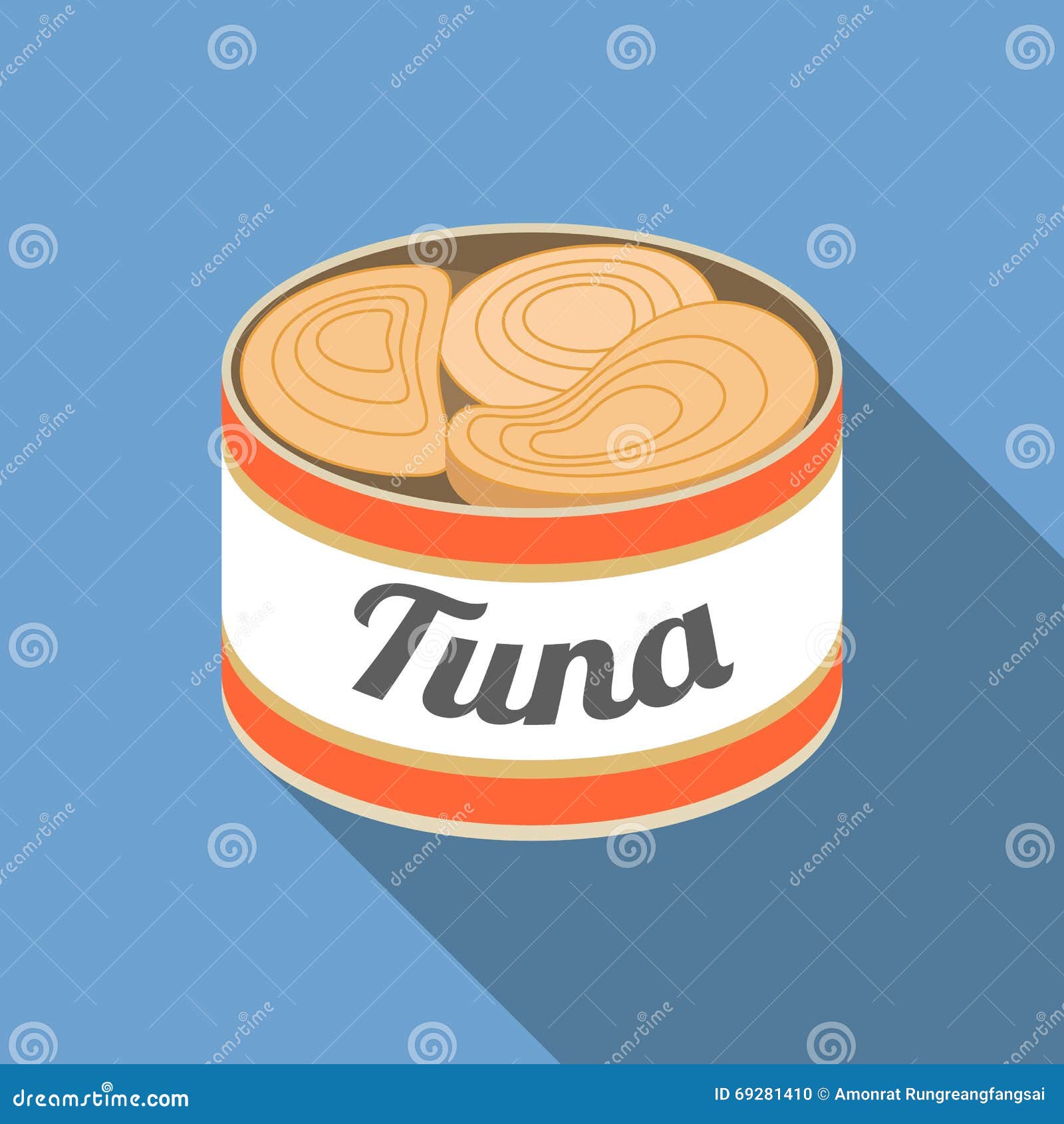 Canned Tuna Label Template Vector Illustration