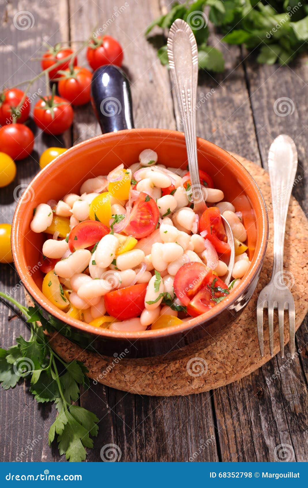 Cannellini bean salad stock photo. Image of vegetarian 68352798