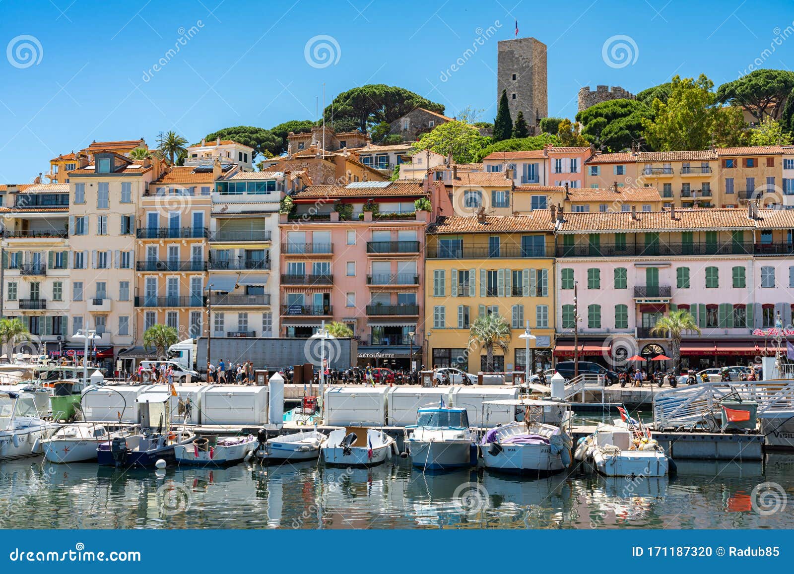 Cannes Downtown City, Luxurious Yachts and Boats at the City Marina ...