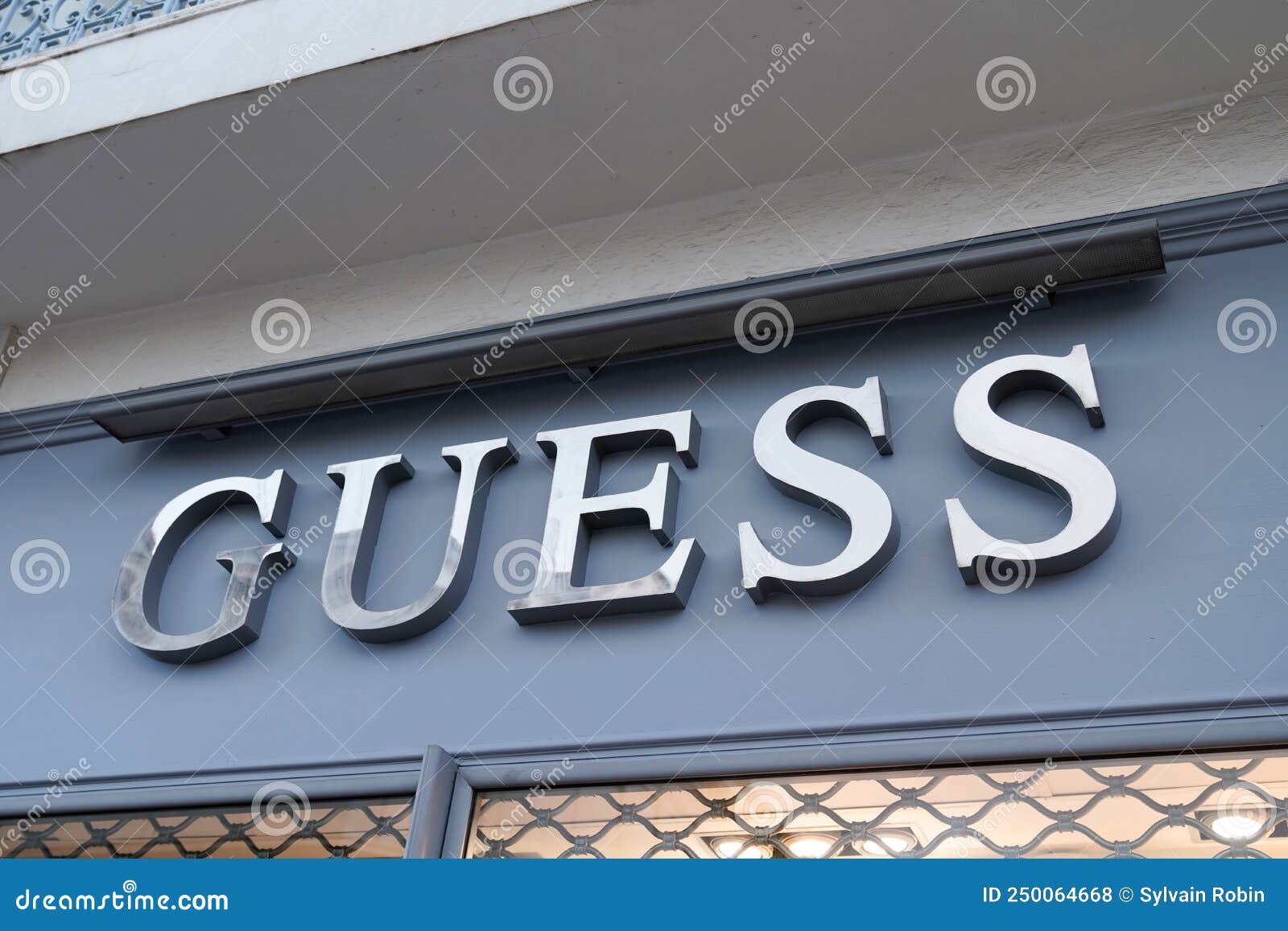 Guess Storefront Text And Logo Shop Sign Of Facade Store Store Luxury ...