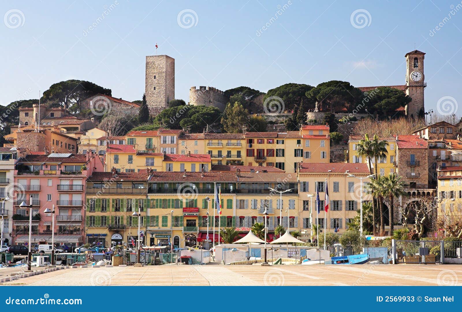 Cannes skyline stock image. Image of ring, cathedral, religious 2569933