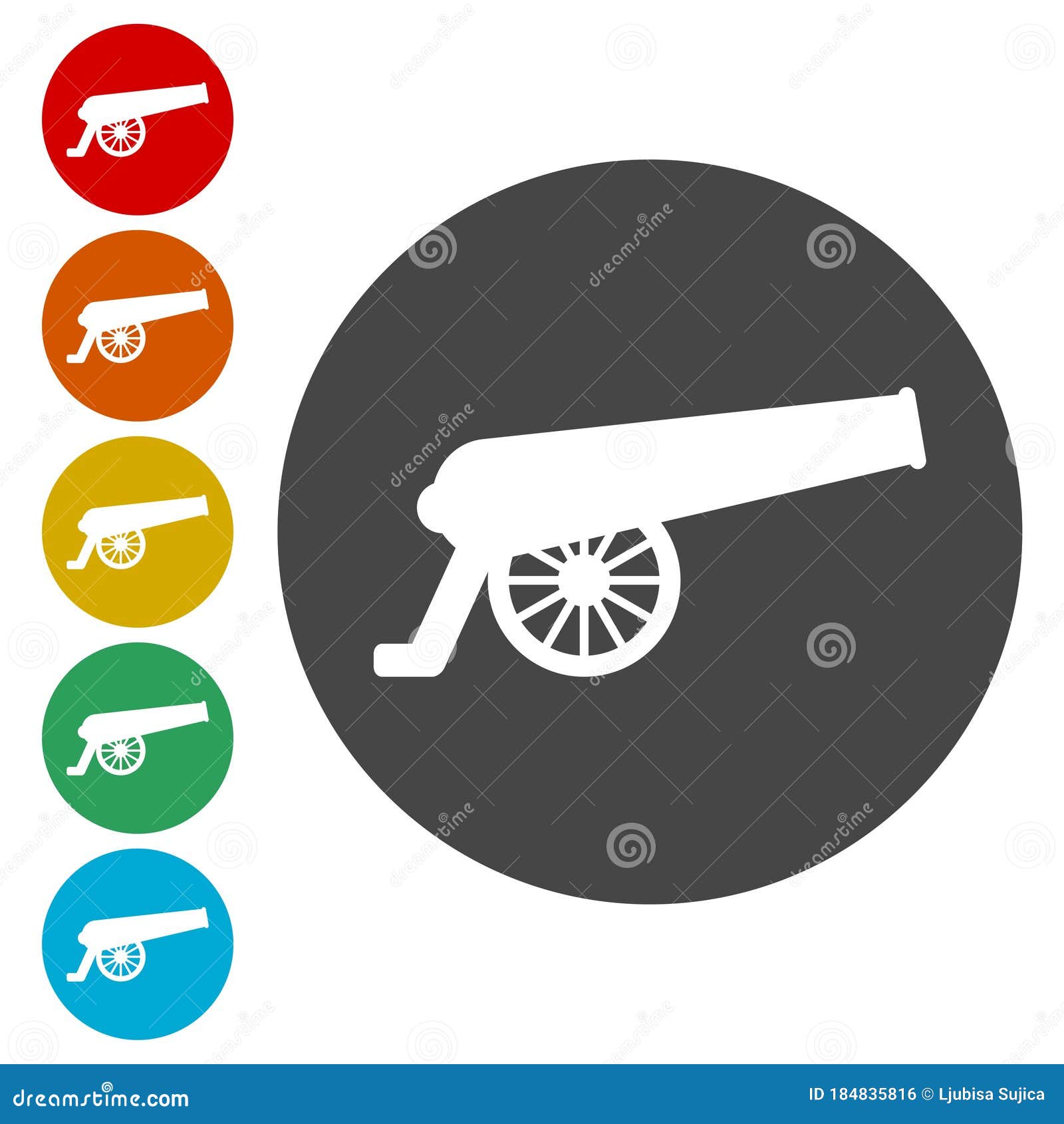 Cannon icon stock vector. Illustration of icon, armed - 184835816