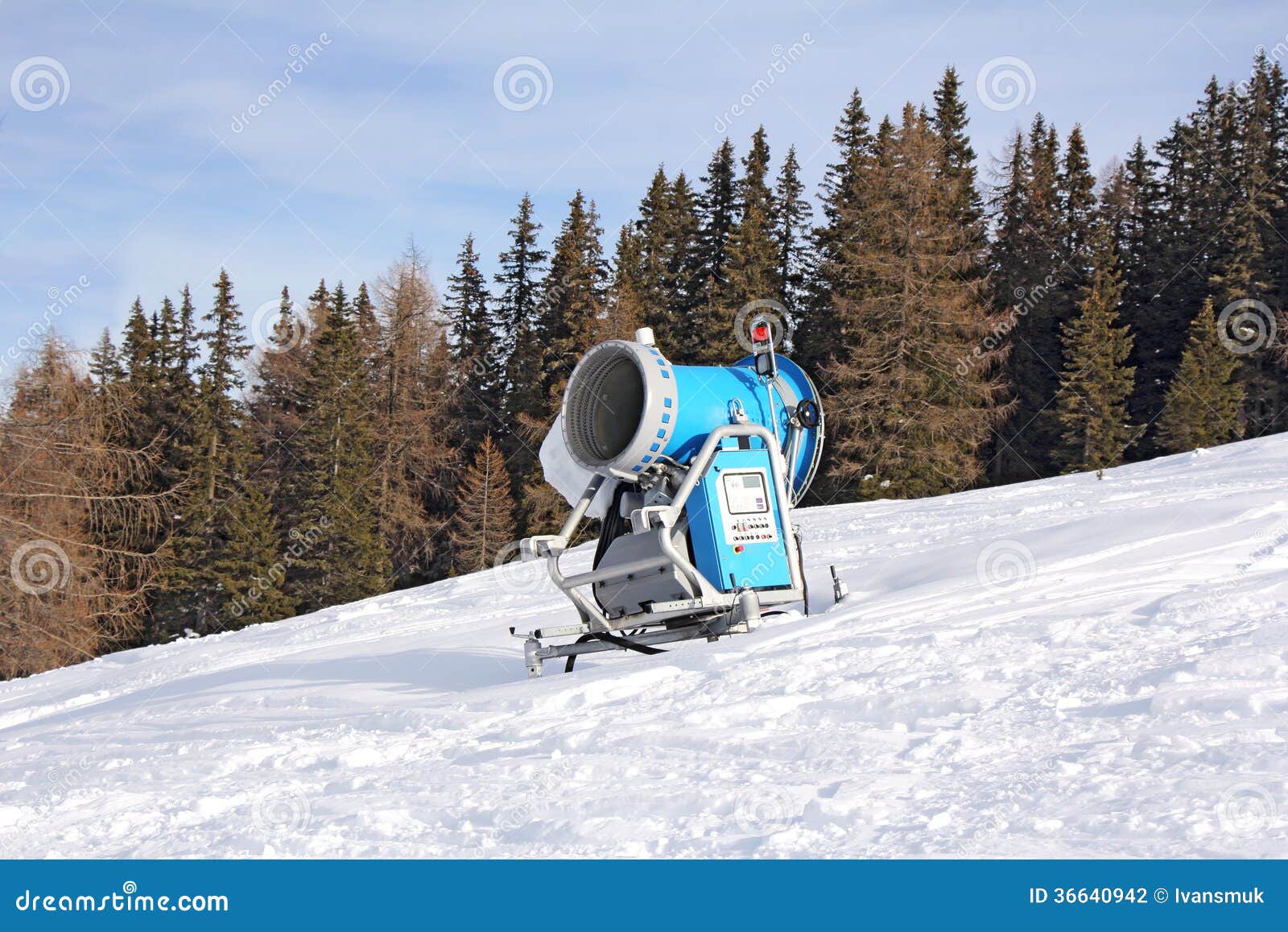 Cannon for snow stock photo. Image of outdoors, powder 36640942