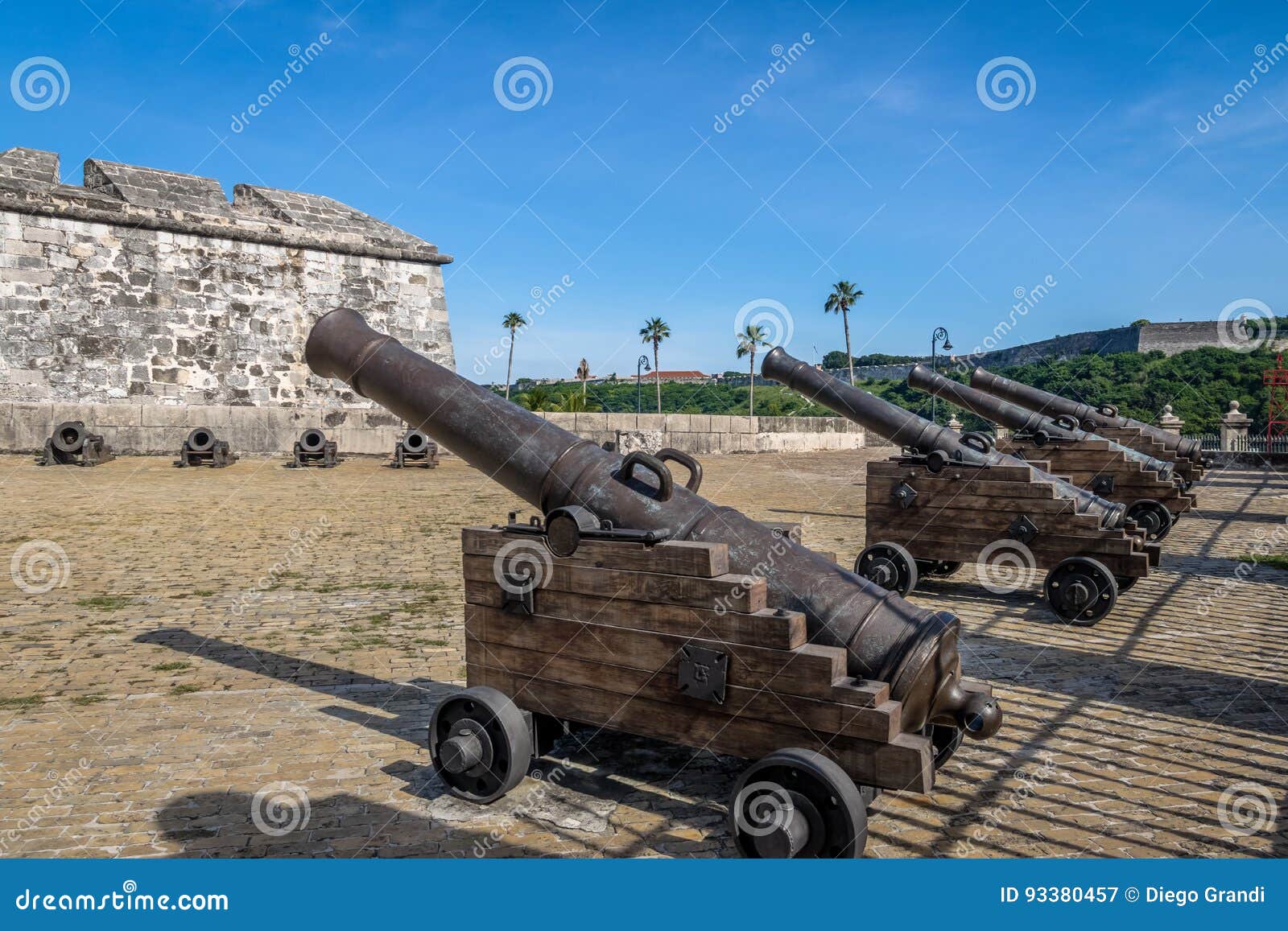 cannons at castle of the royal force castillo de la real fuerza - havana, cuba