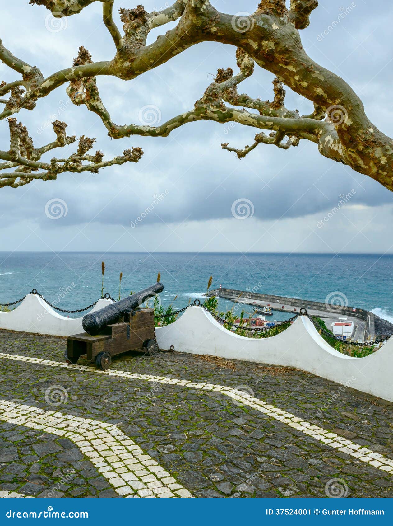 cannons in lajes das flores, azores archipelago (portugal)