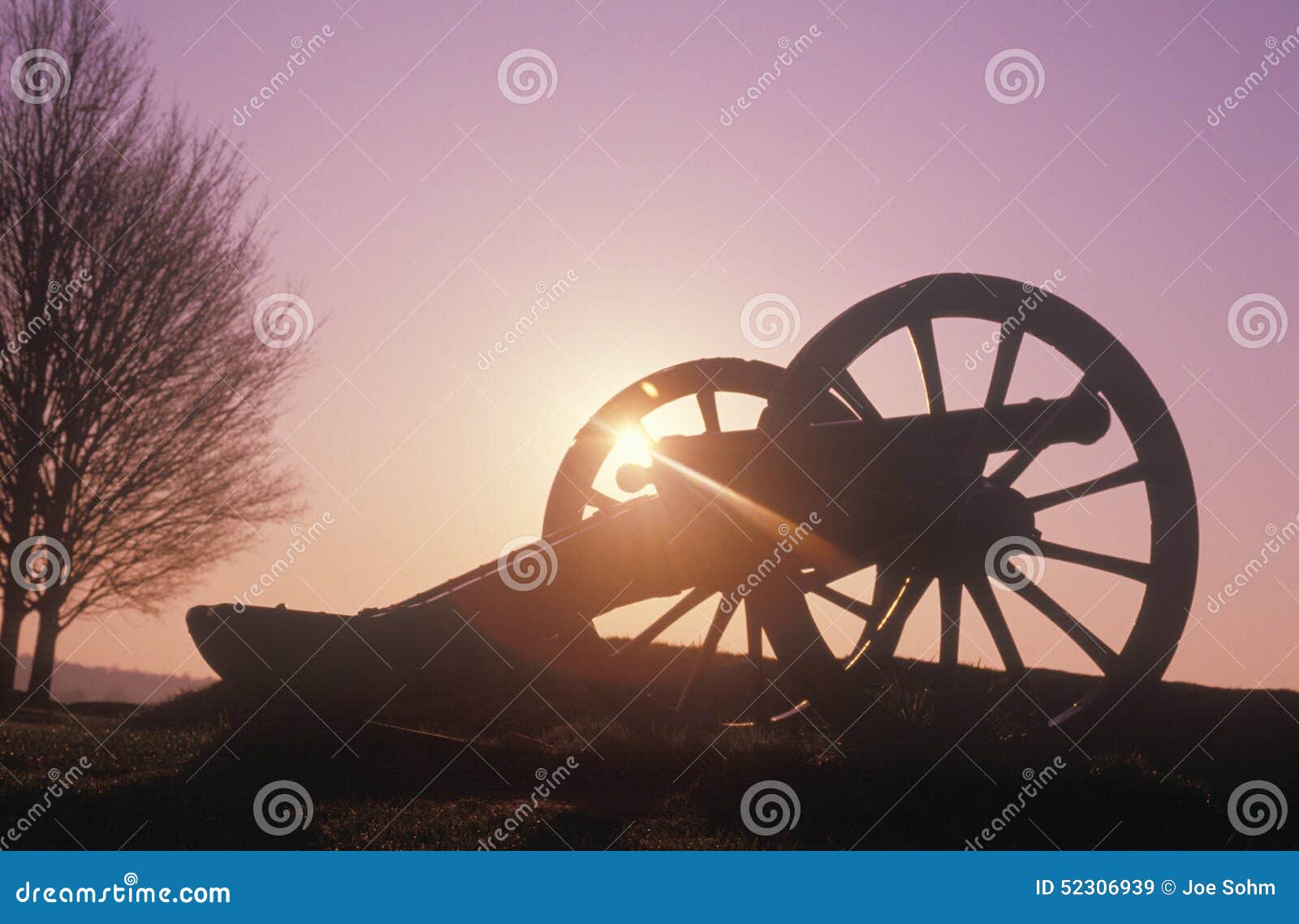cannons at the revolutionary war national park at sunrise, valley forge, pa