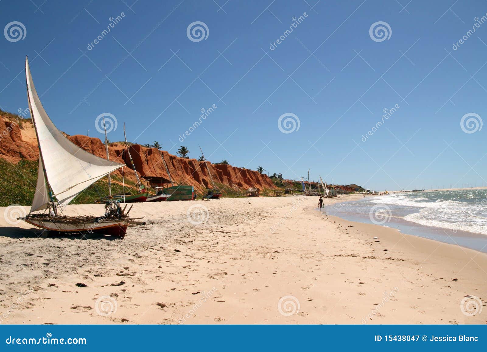 Canoa Quebrada Beach, Brazil Stock Image Image of boat, panorama