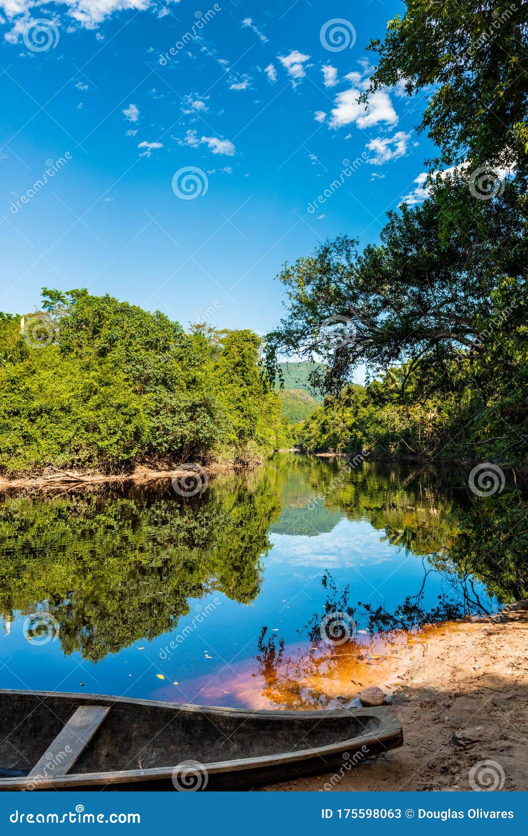 Canoe in Amazon River stock image. Image of venezuela 175598063