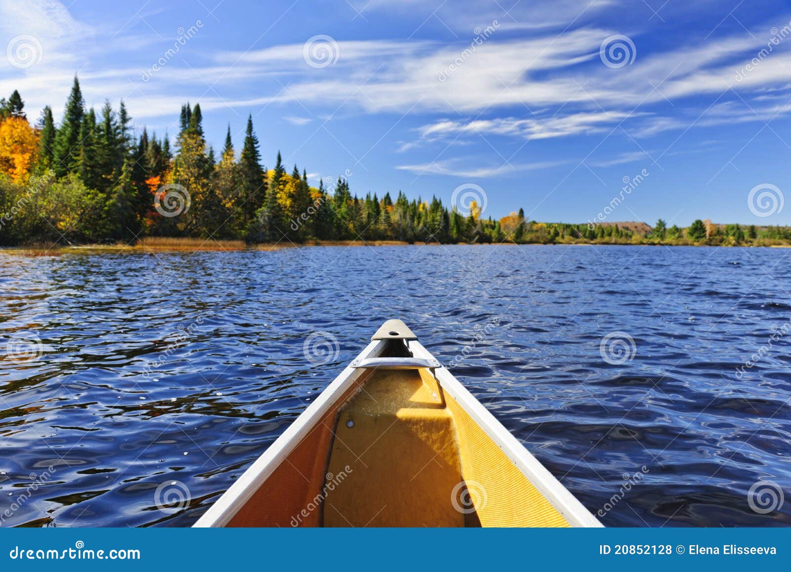 Canoe bow on lake stock photo. Image of canoe, aluminum 