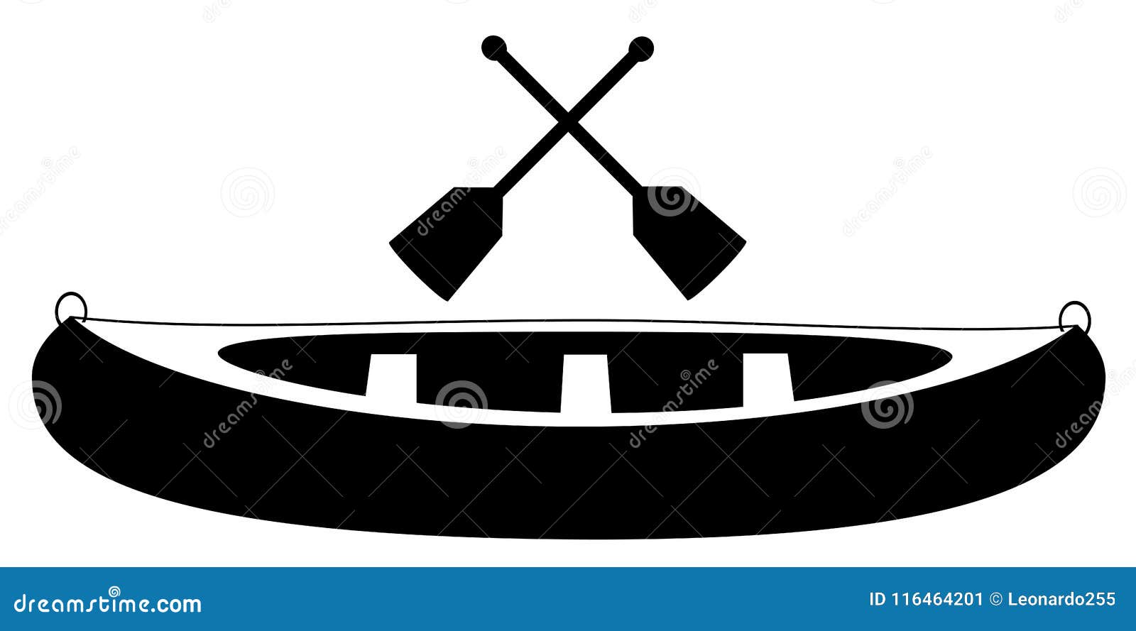 canoe with paddle 