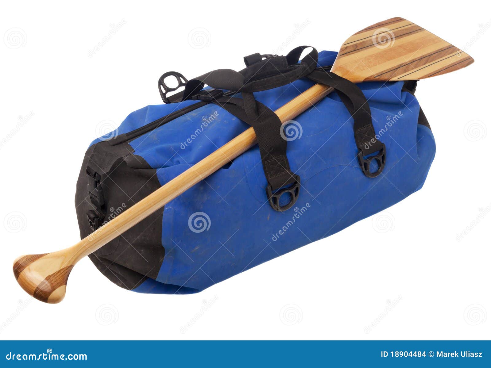 Canoe Paddle and Waterproof Duffel Stock Photo Image of blue, wood