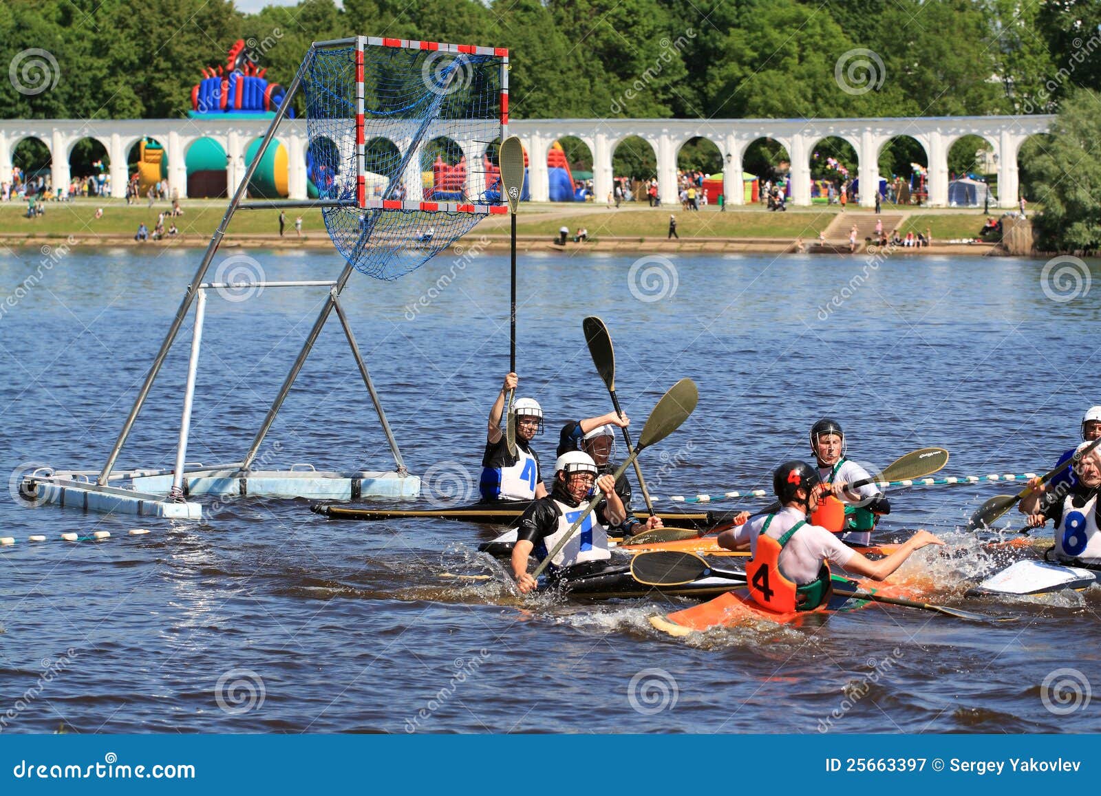 Canoe polo editorial photography. Image of goal, kayak 25663397