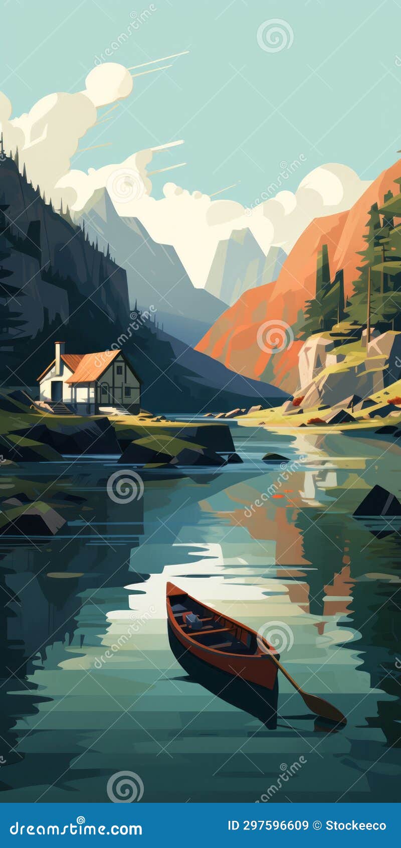 eerily realistic river masterpiece: a cabincore inspired uhd painting